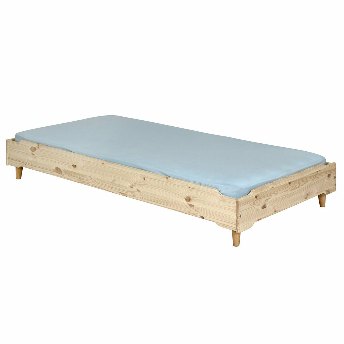 lit avec pieds bois massif 90x190 cm
