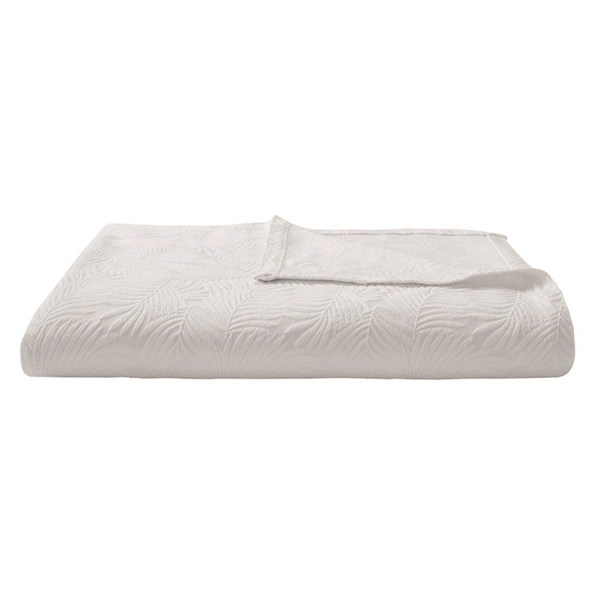 jete de lit coton blanc 180x260 cm