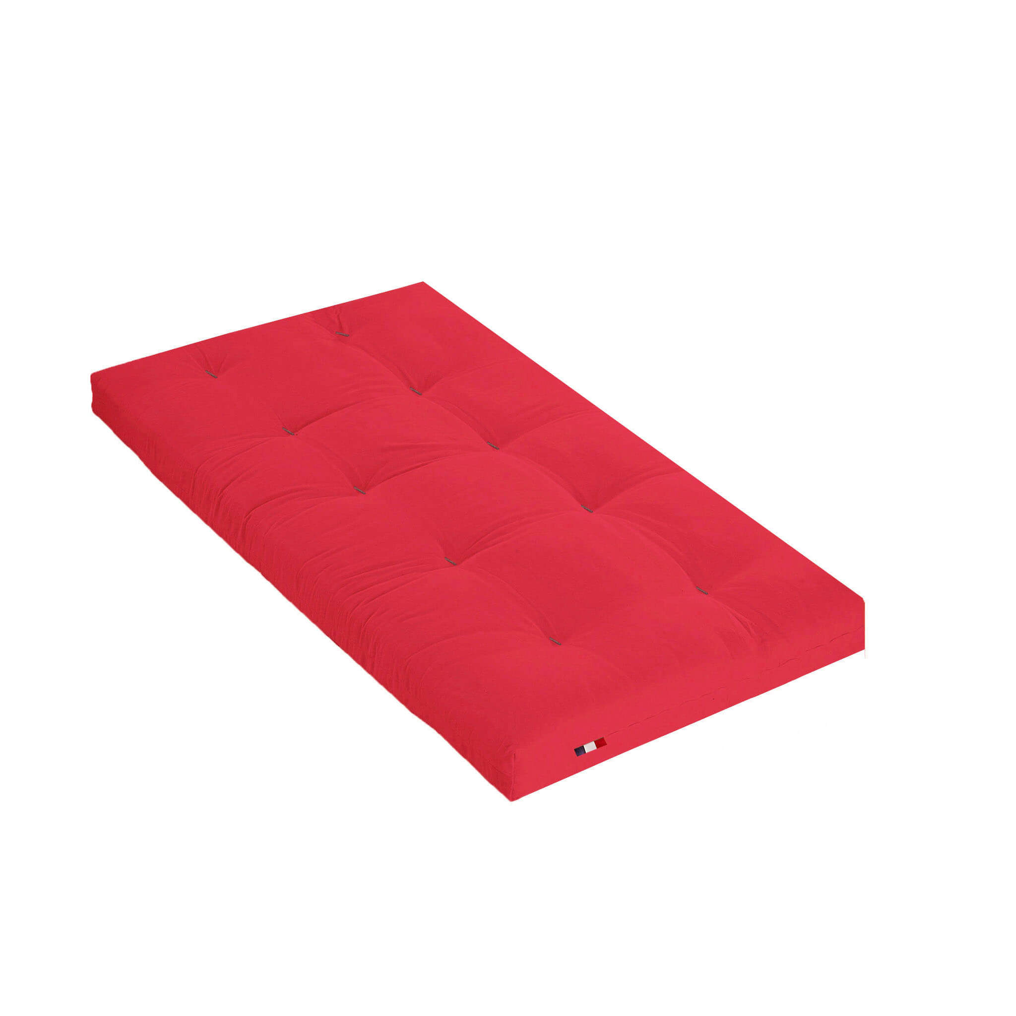 matelas futon coton traditionnel, 13cm rouge 90x190