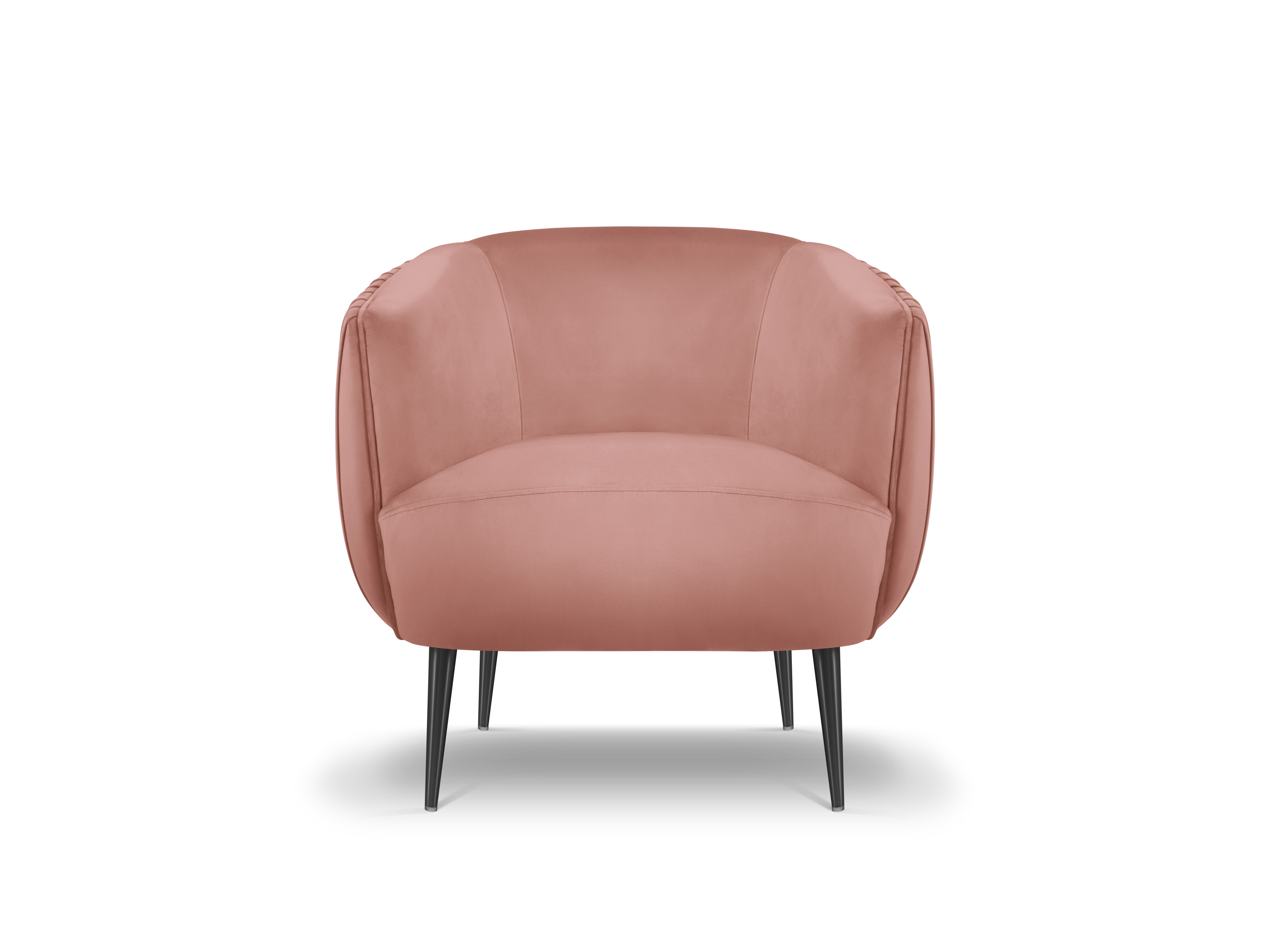 Fauteuil coquillage en velours rose DANDELION de Pascal Morabito