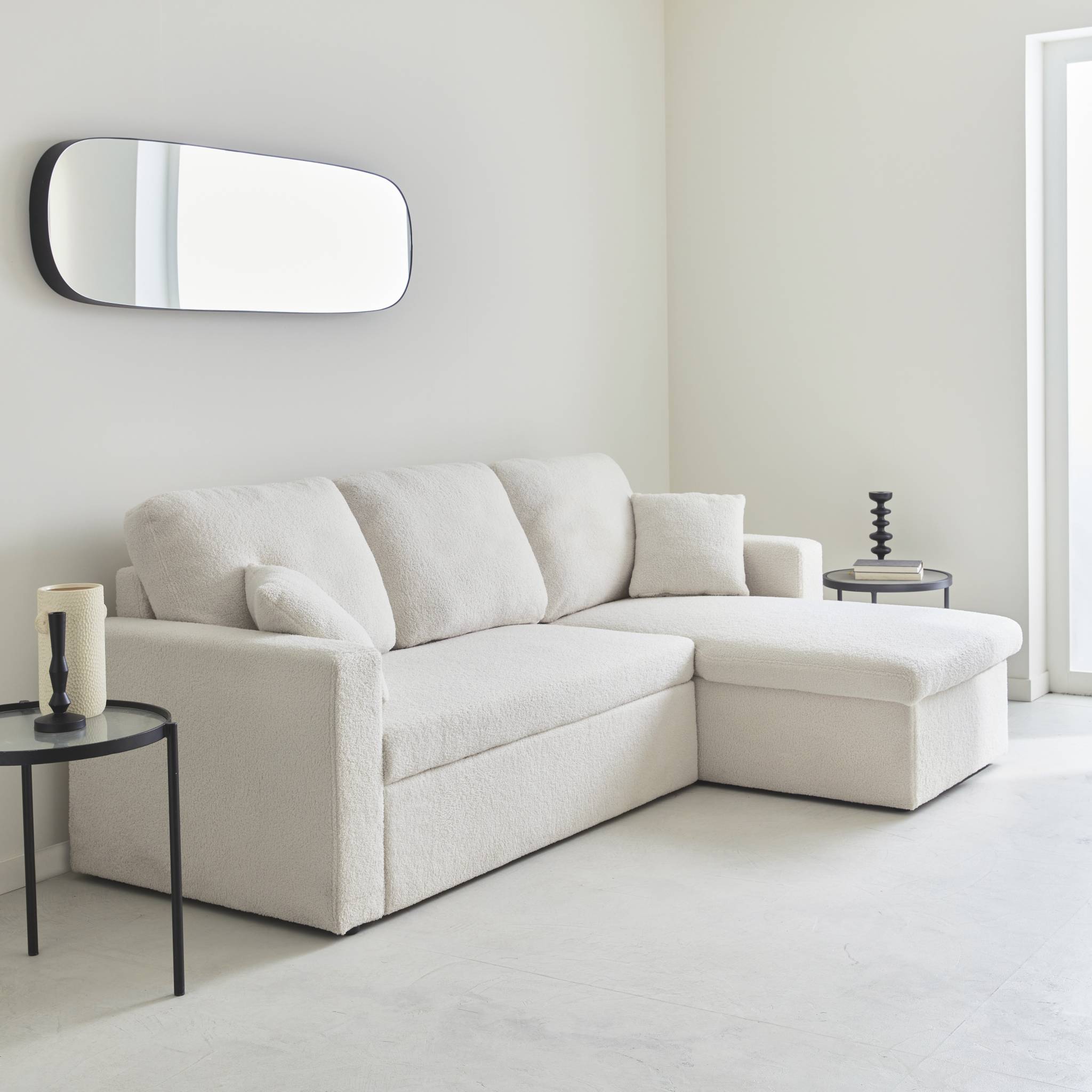 ida - Canapé convertible bouclette Blanc - Vue supplémentaire 2