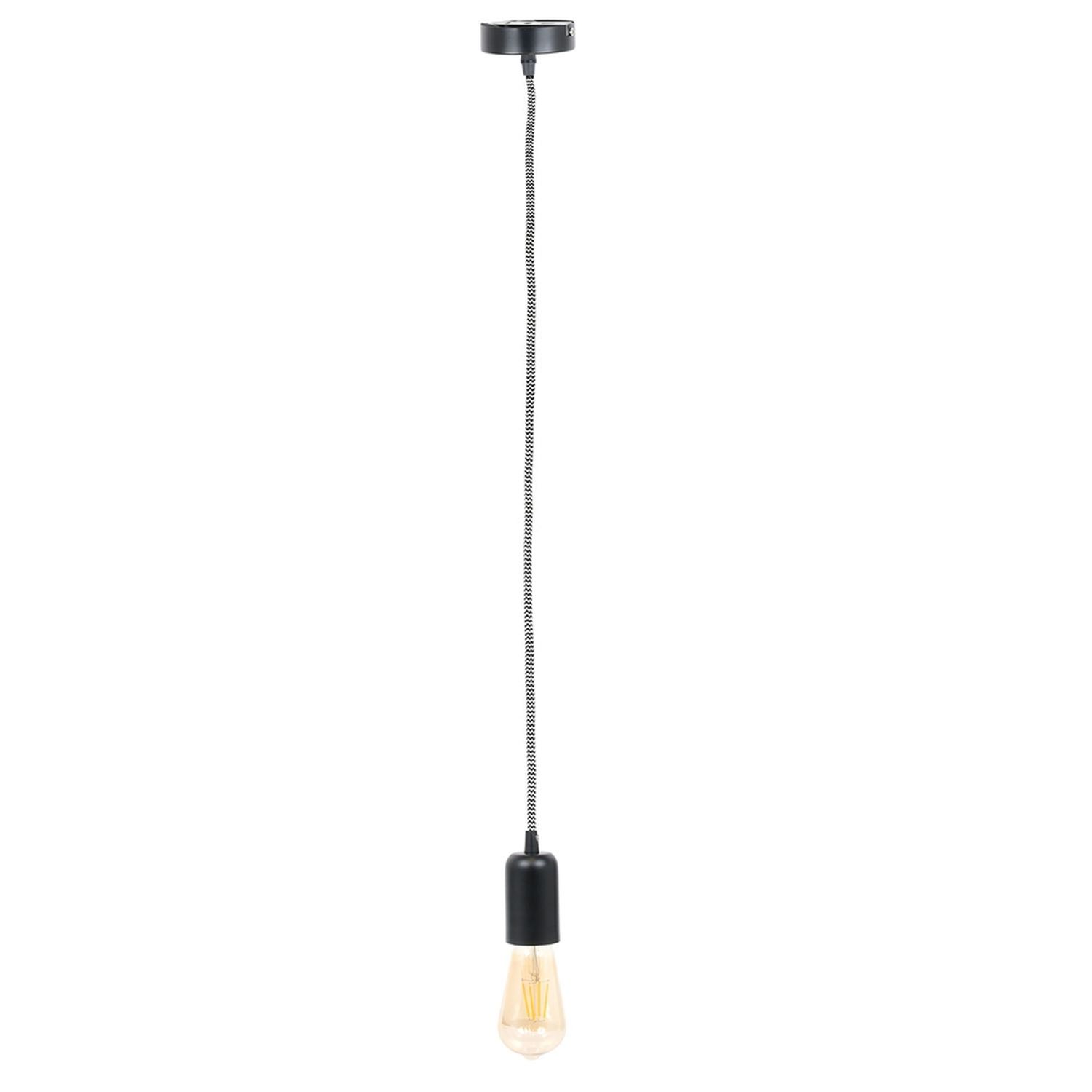 suspension ampoule h. 100 cm noir et blanc