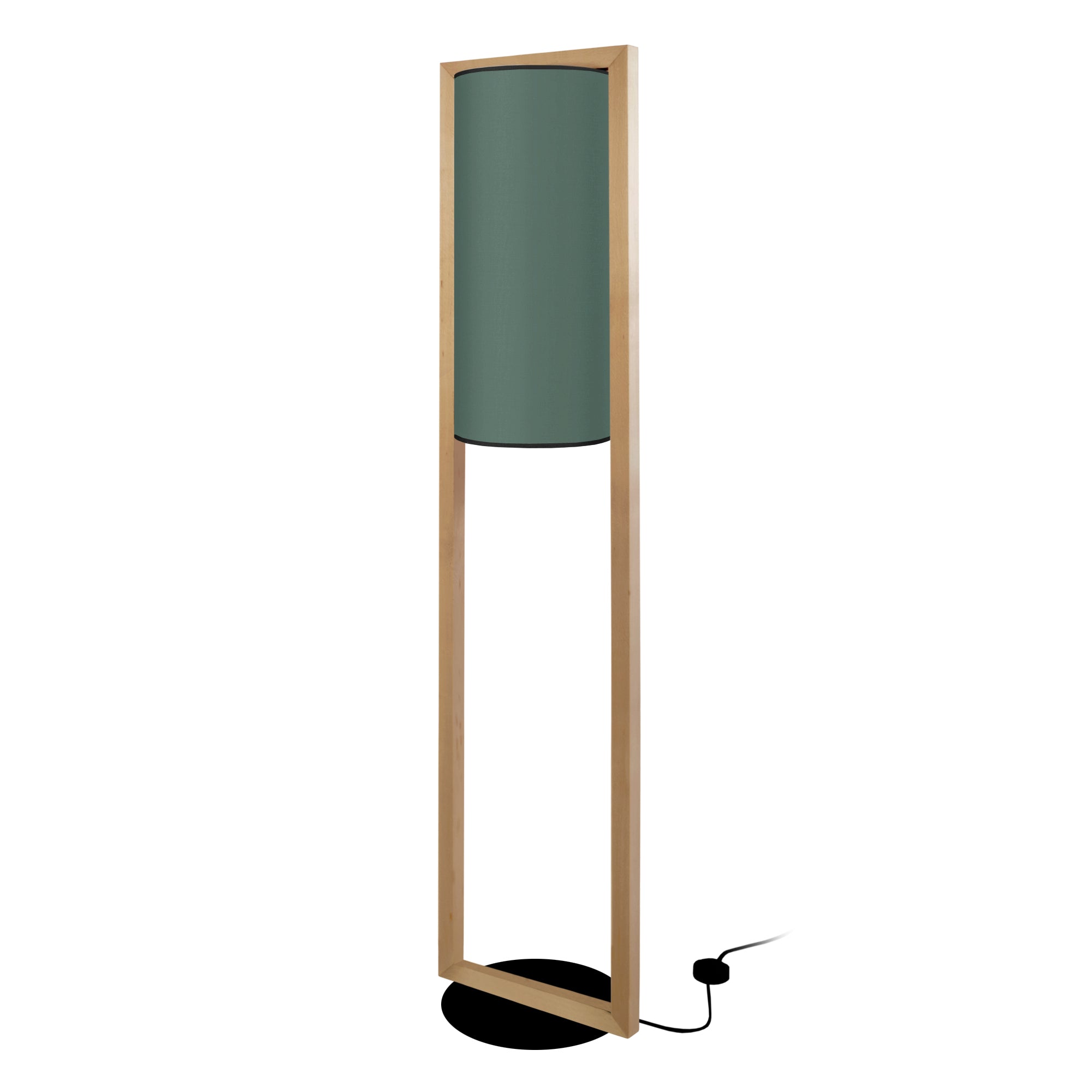 Lampadaire bois  foncé et vert