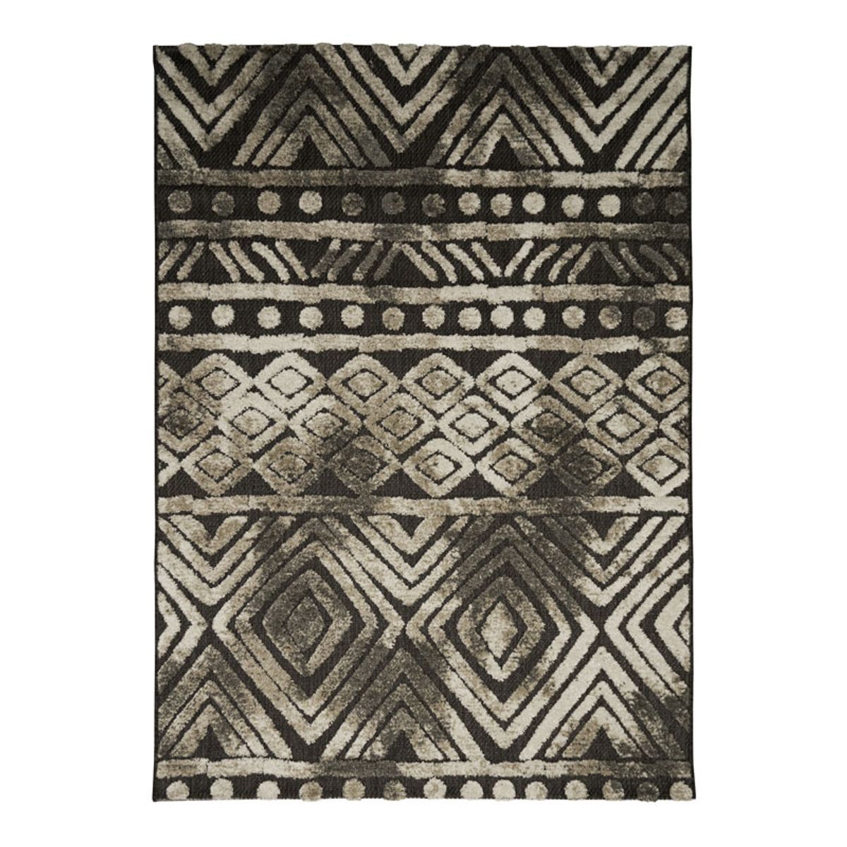 Tapis pour intérieur-extérieur noir et brun 120x170