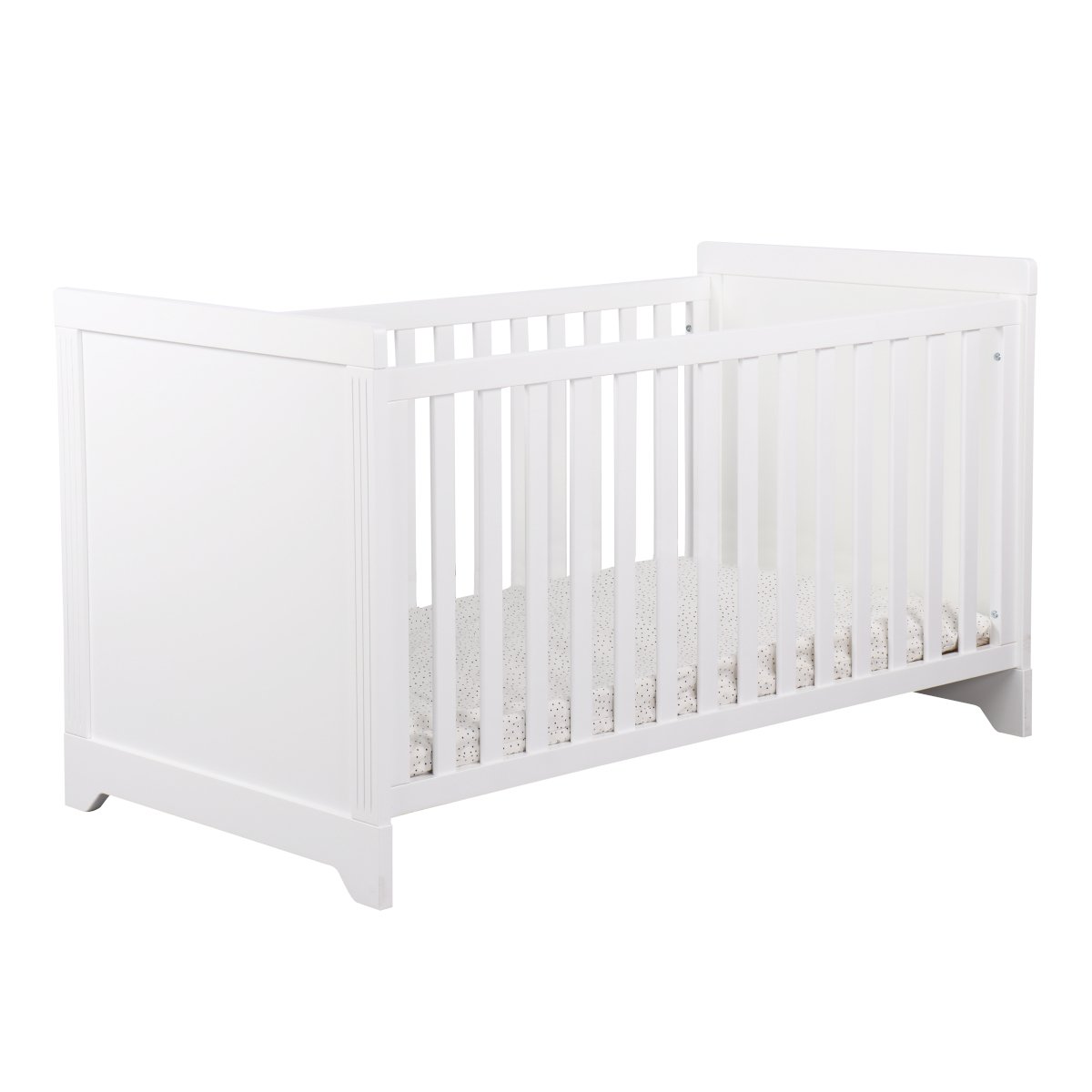 Pack lit bébé avec matelas 70x140 cm bois massif blanc
