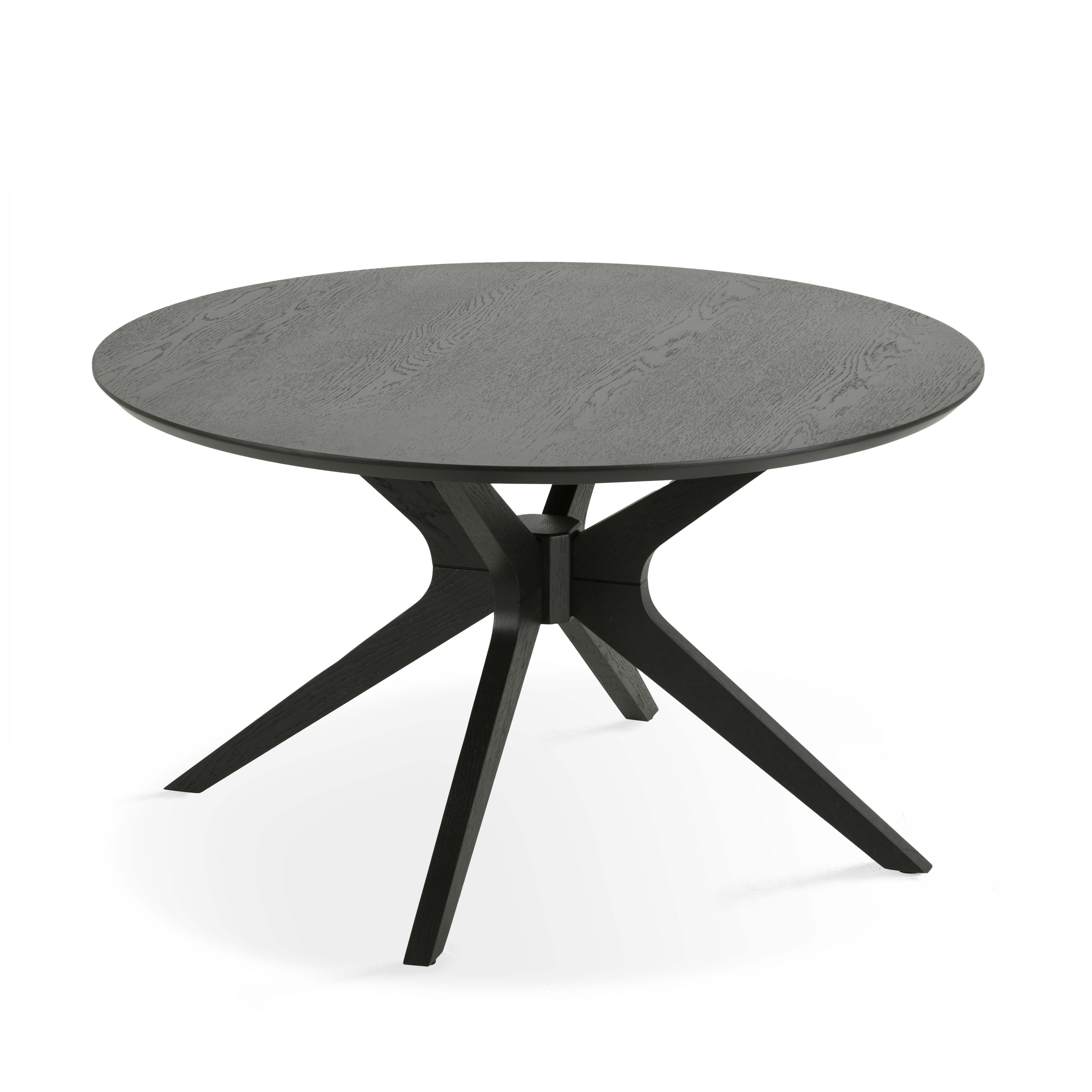 Table basse ronde en bois 80 cm noir