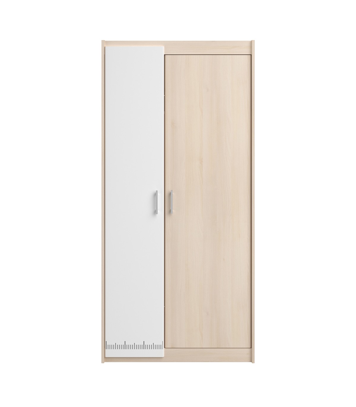 armoire enfant 2 portes avec penderie l85,2 cm - décor bois et blanc