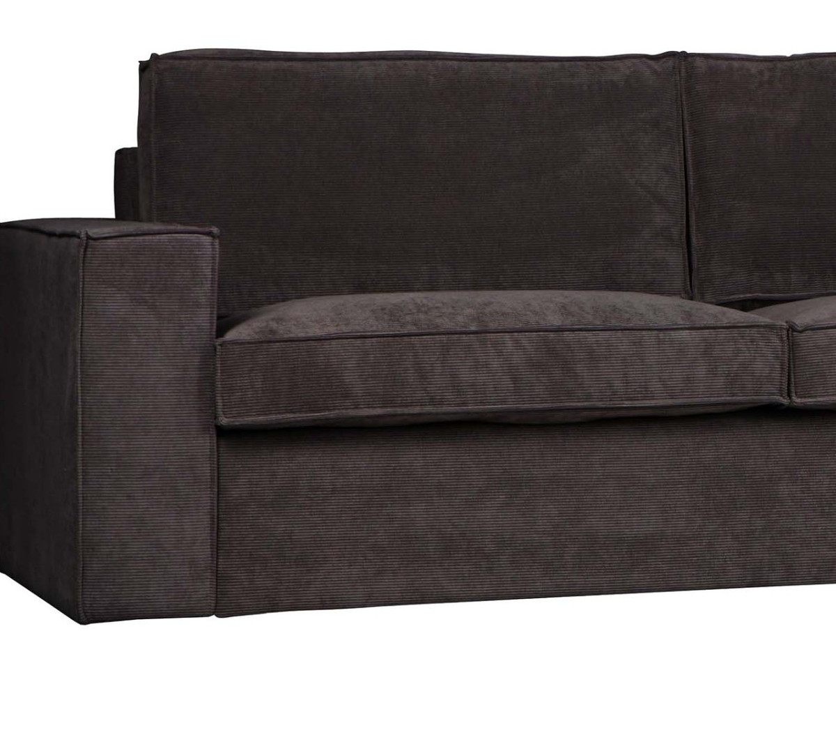 Canapé d'angle à droite tissu côtelé gris foncé - Vue supplémentaire 2