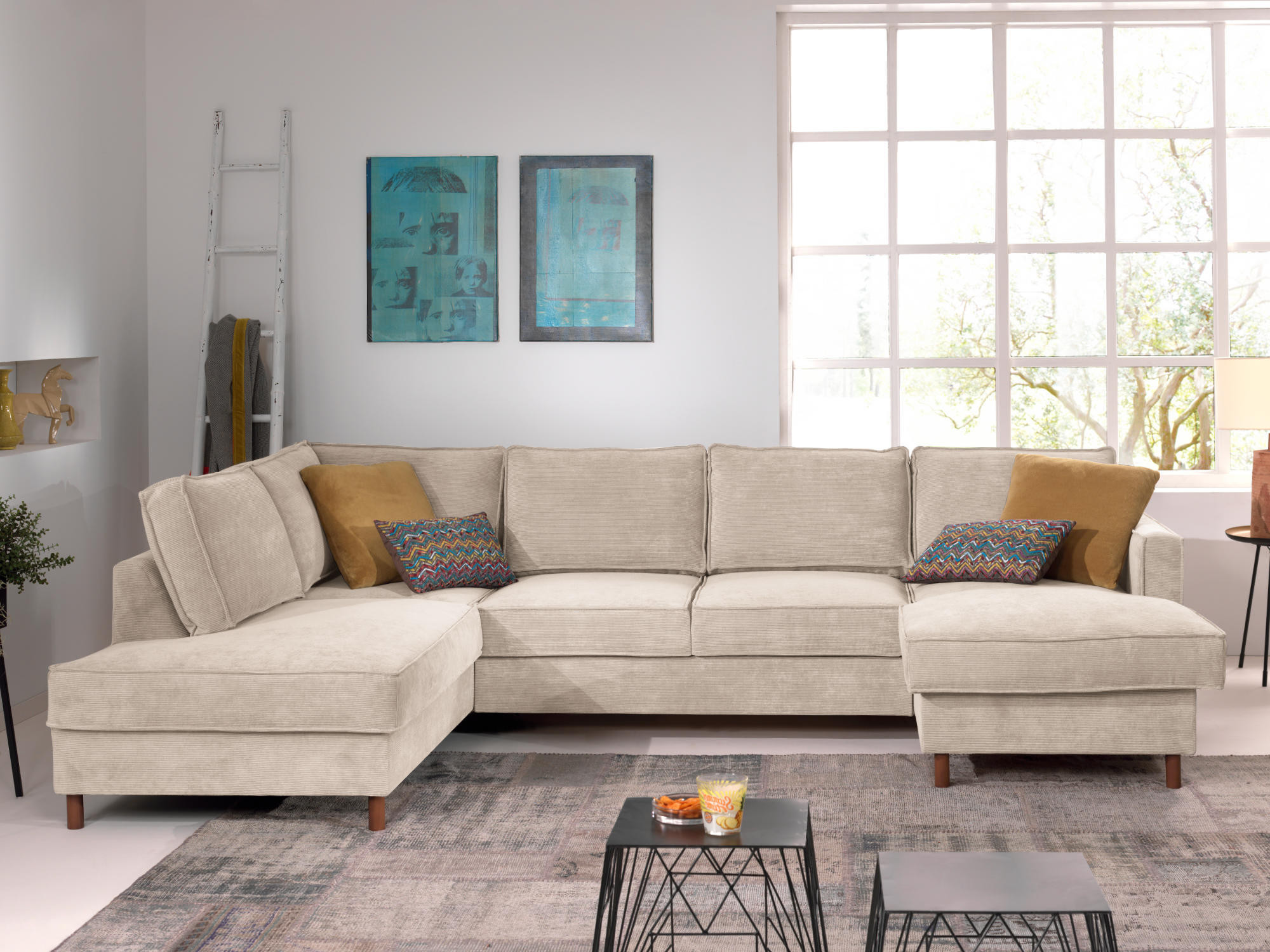 jake - Canapé velours côtelé Beige - Vue supplémentaire 2