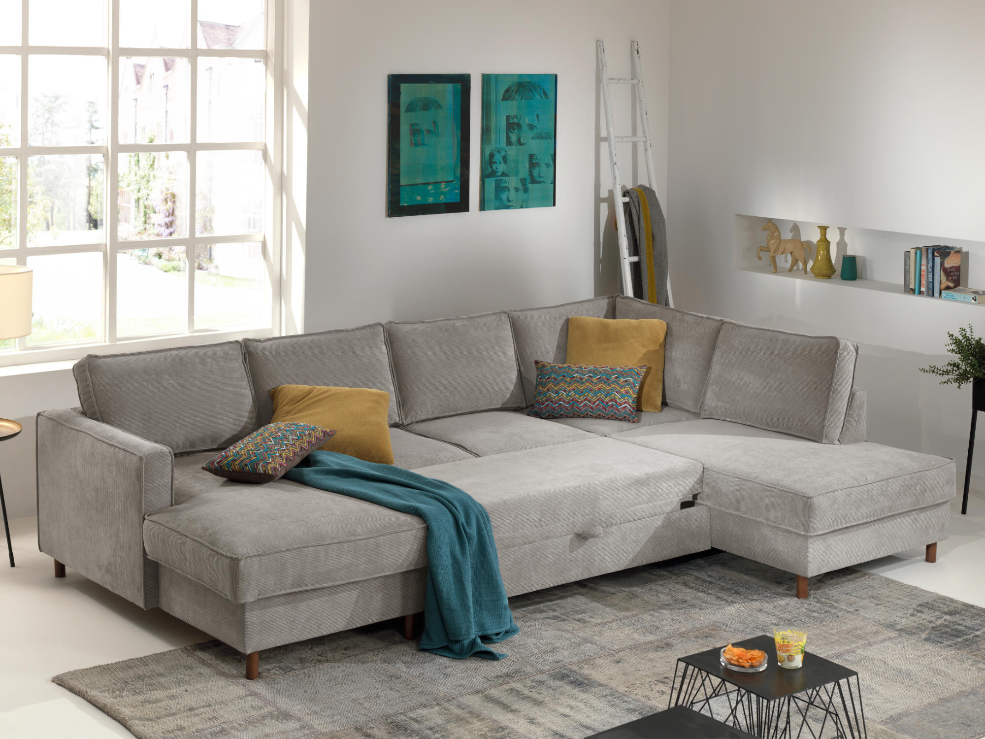 jake - Canapé velours côtelé Gris - Vue supplémentaire 2