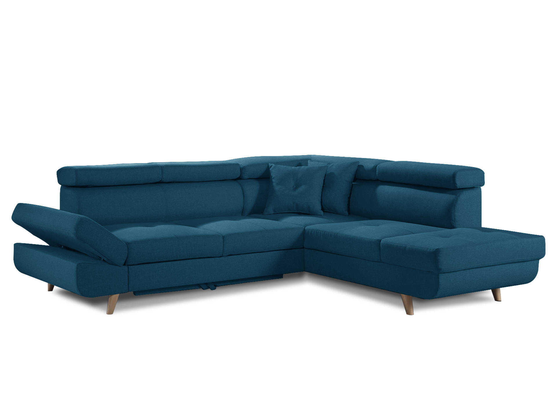 Canapé d'angle 5 places Bleu Tissu Moderne Promotion