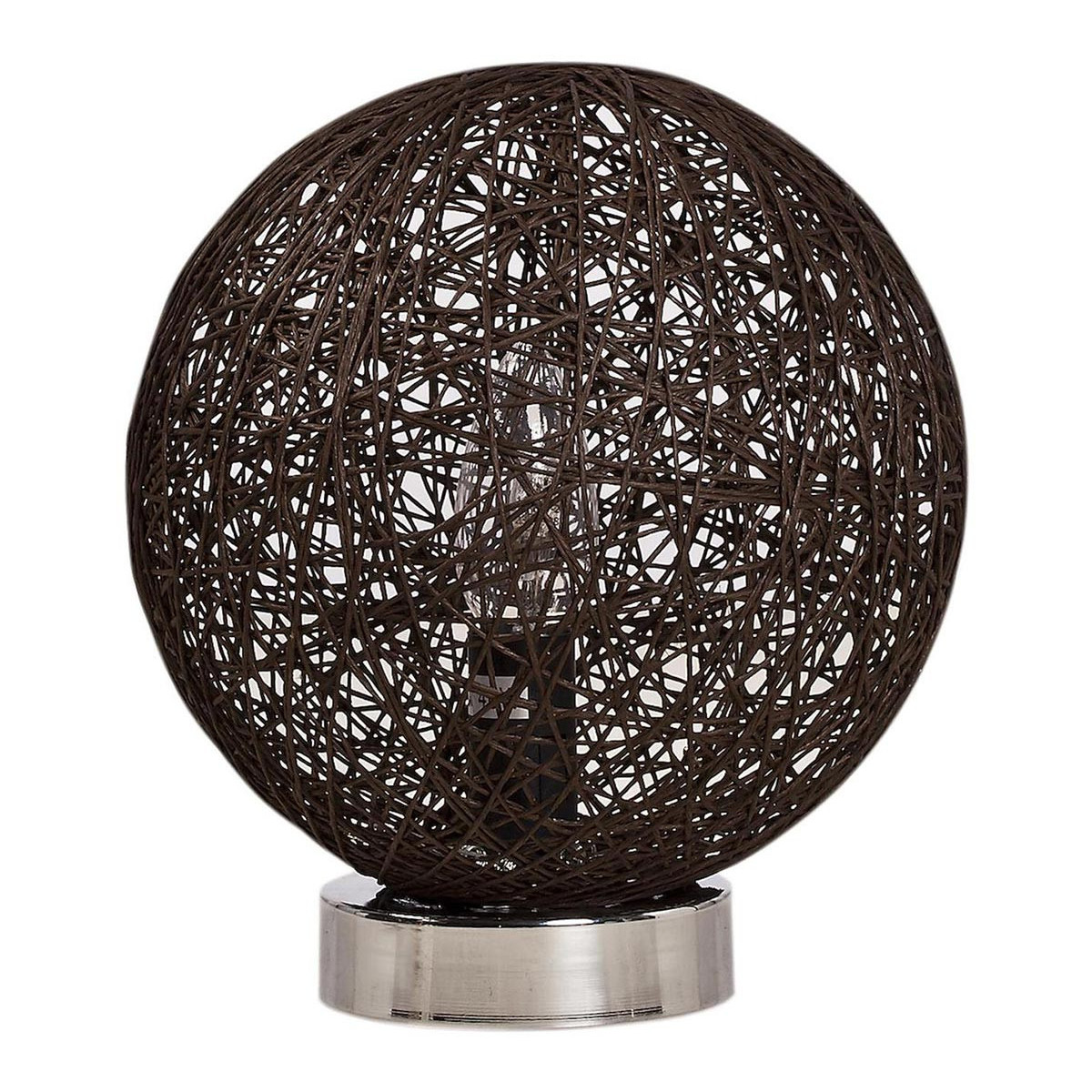 Lampe à poser design en métal chocolat 24 cm