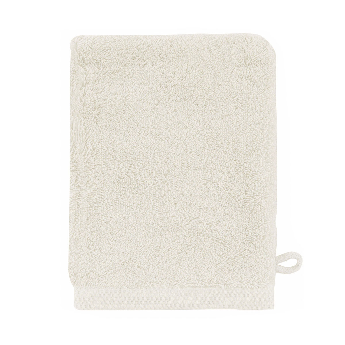 gant de toilette en coton blanc meringue 16x21
