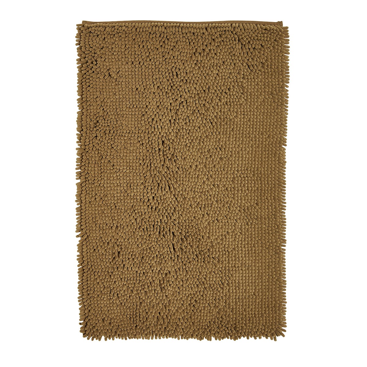tapis de bain mèche uni en polyester bronze 50x80 cm