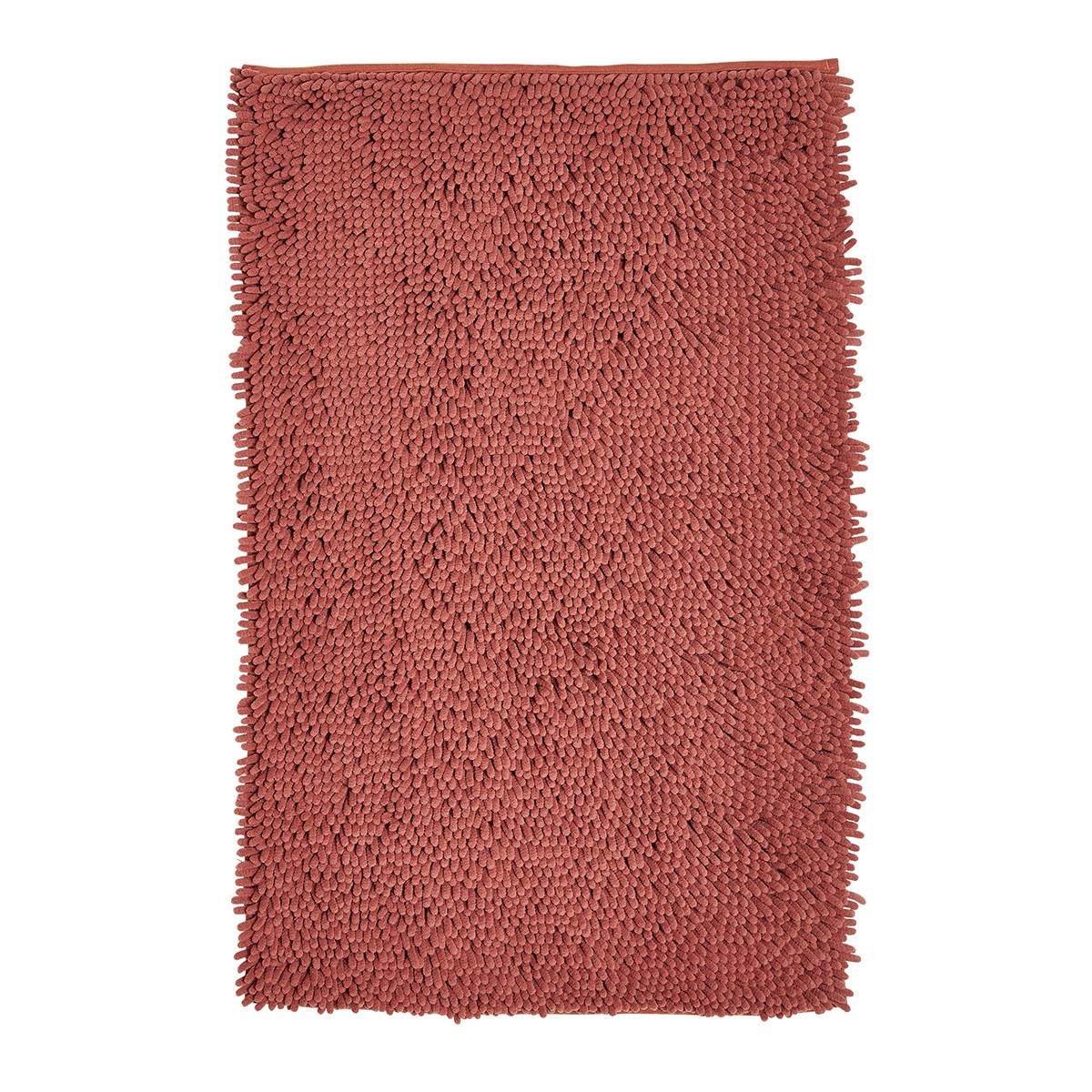 tapis de bain mèche uni en polyester rouge 50x80 cm