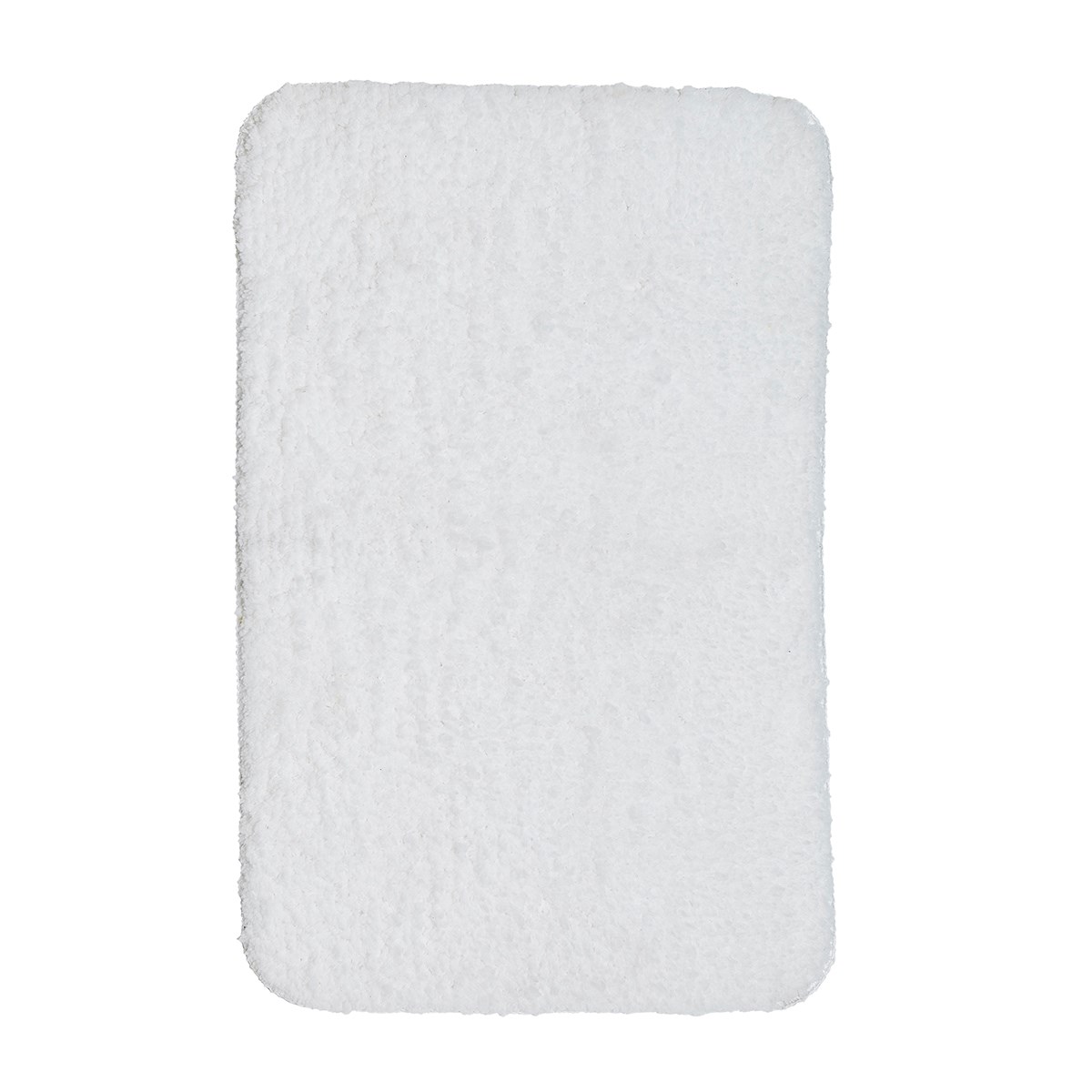 tapis de bain tufté uni en polyester blanc 50x80 cm
