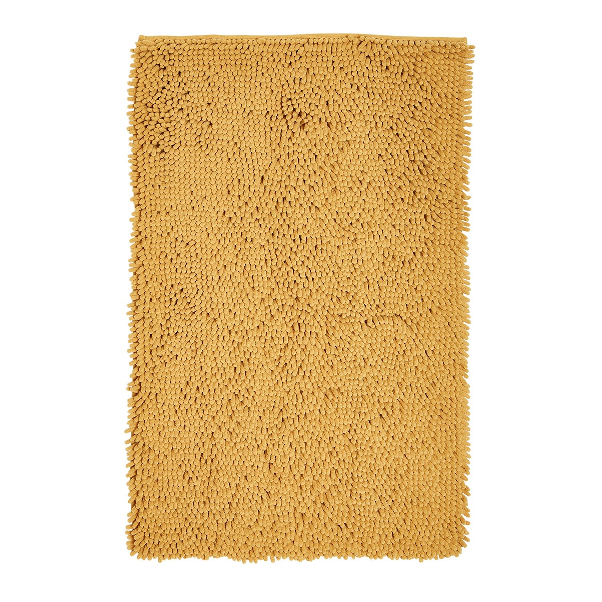 tapis de bain mèche uni en polyester jaune 50x80 cm