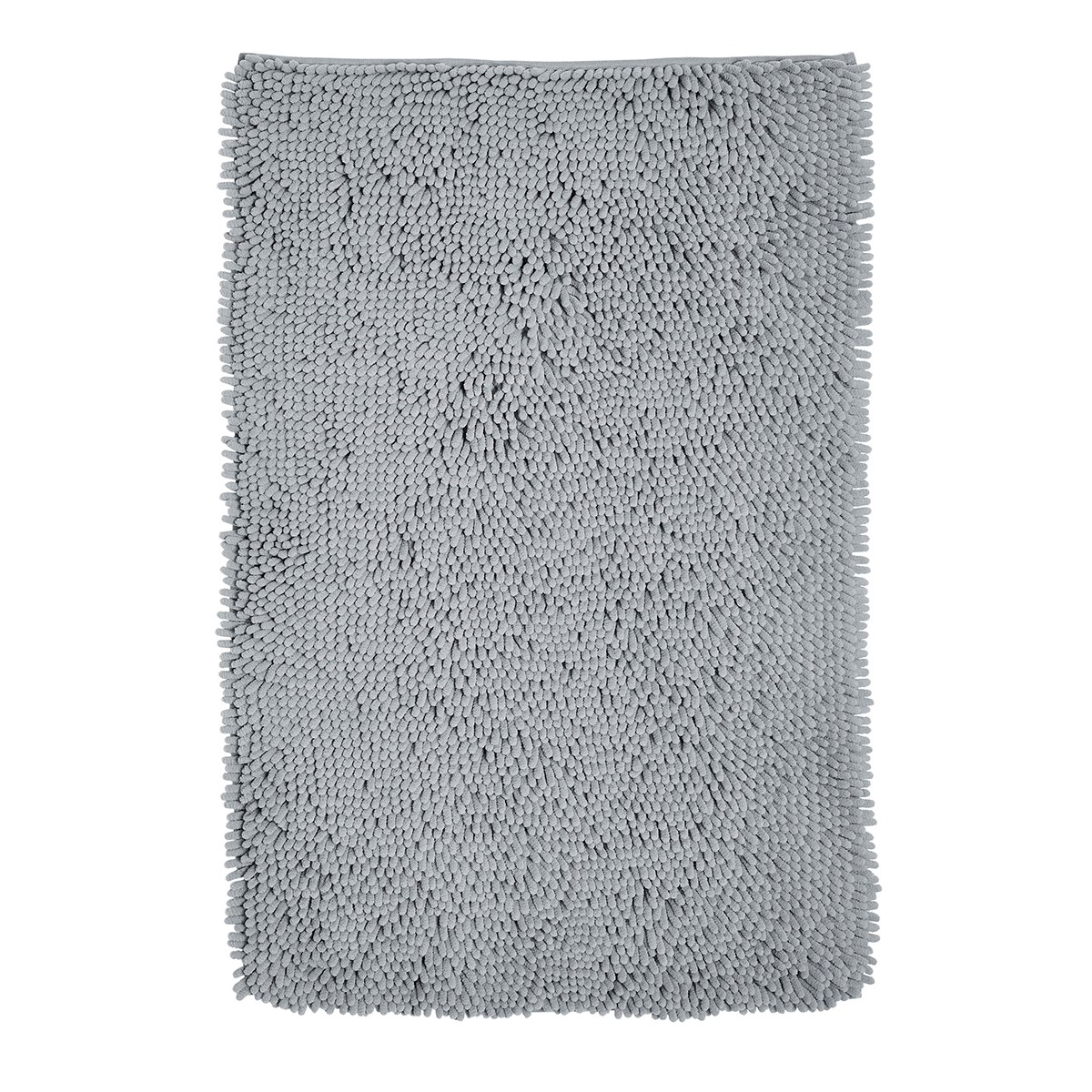 tapis de bain mèche uni en polyester gris 50x80 cm