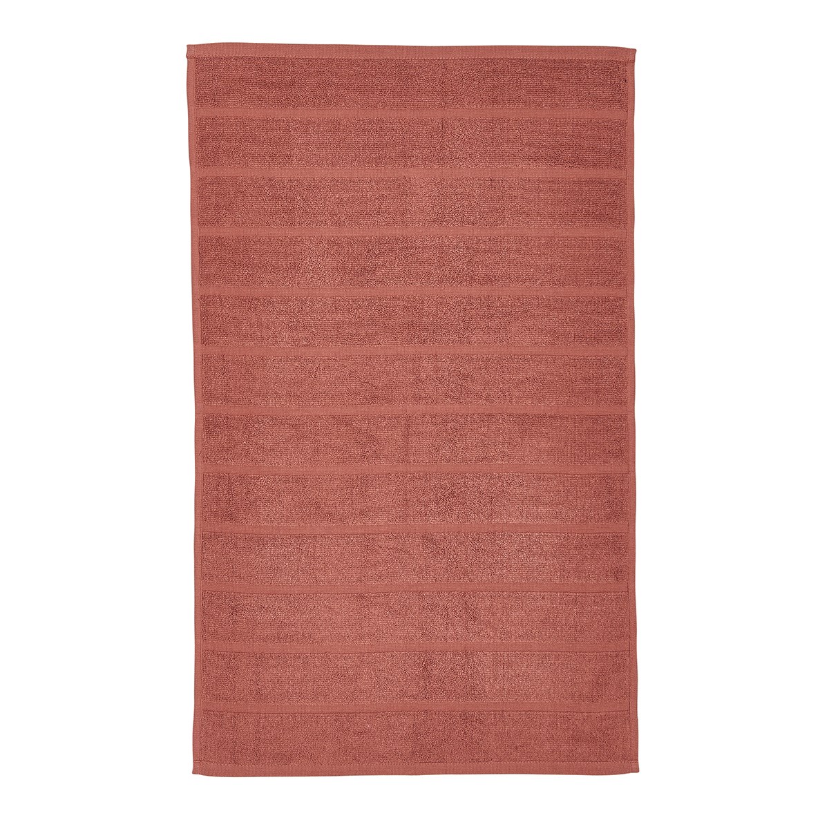 tapis de bain uni en coton rouge 50x80 cm