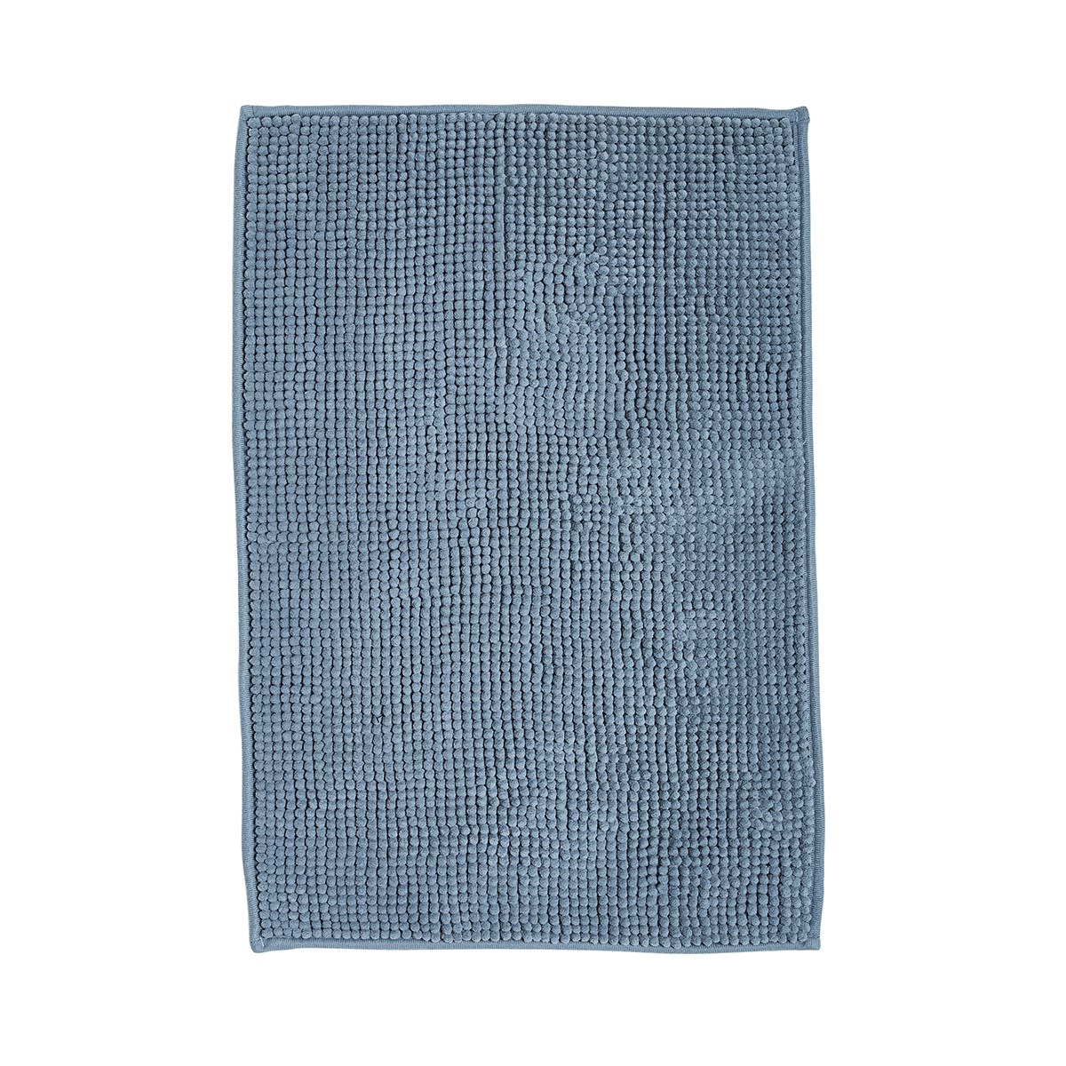 tapis de bain bubble uni en polyester bleu ardoise 60x40 cm