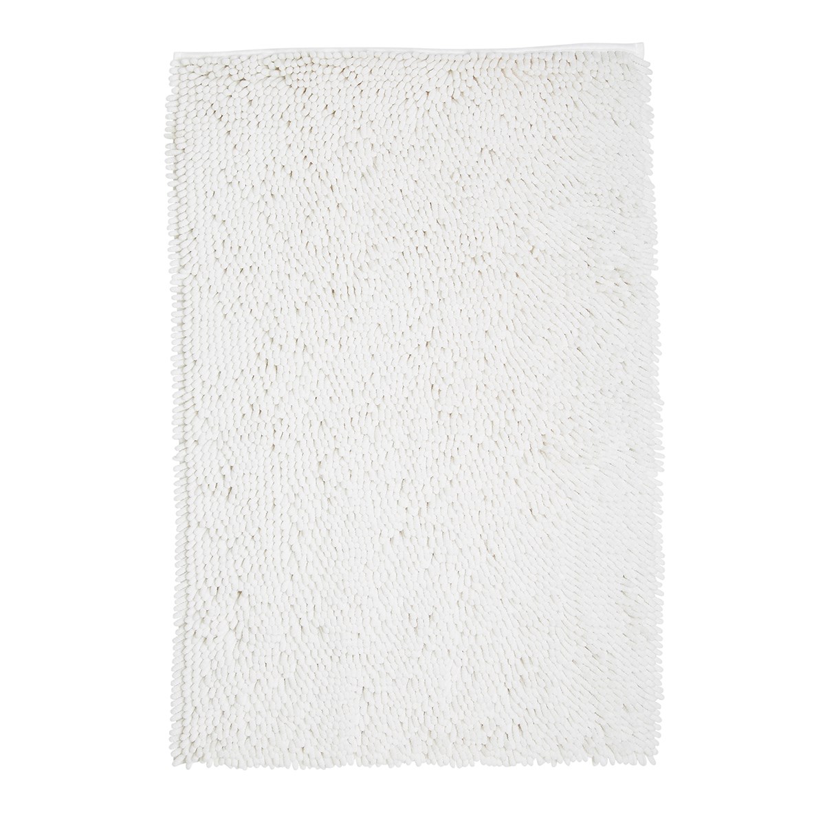 tapis de bain mèche uni en polyester blanc 50x80 cm