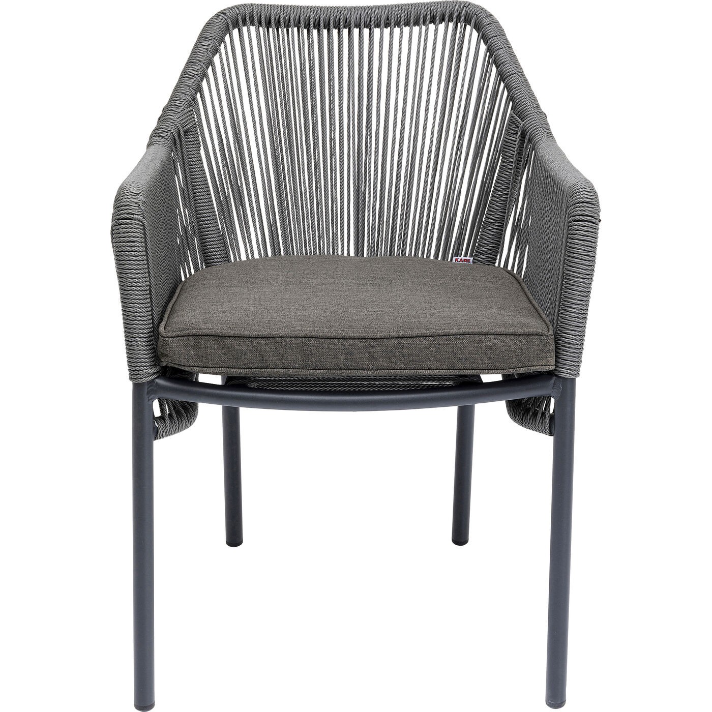 Chaise de jardin avec accoudoirs en aluminium et polyéthylène gris