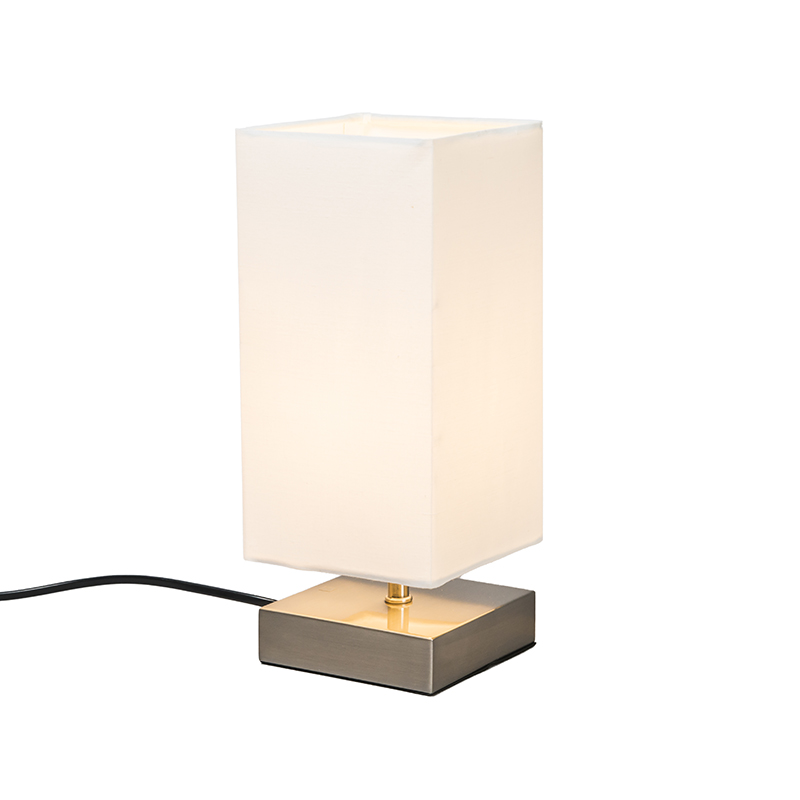 lampe de table en métal blanc