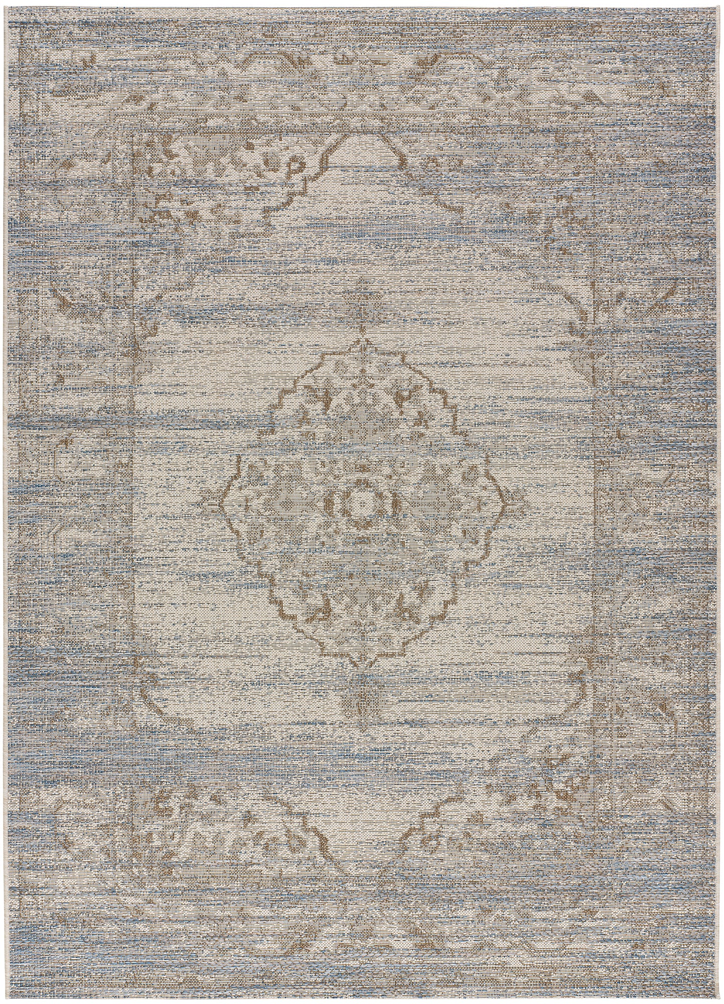 Tapis d'extérieur design vintage couleur lin, 130x190 cm