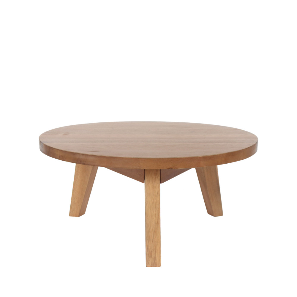 Table basse en bois d&rsquo;acacia ø65cm – Bois clair