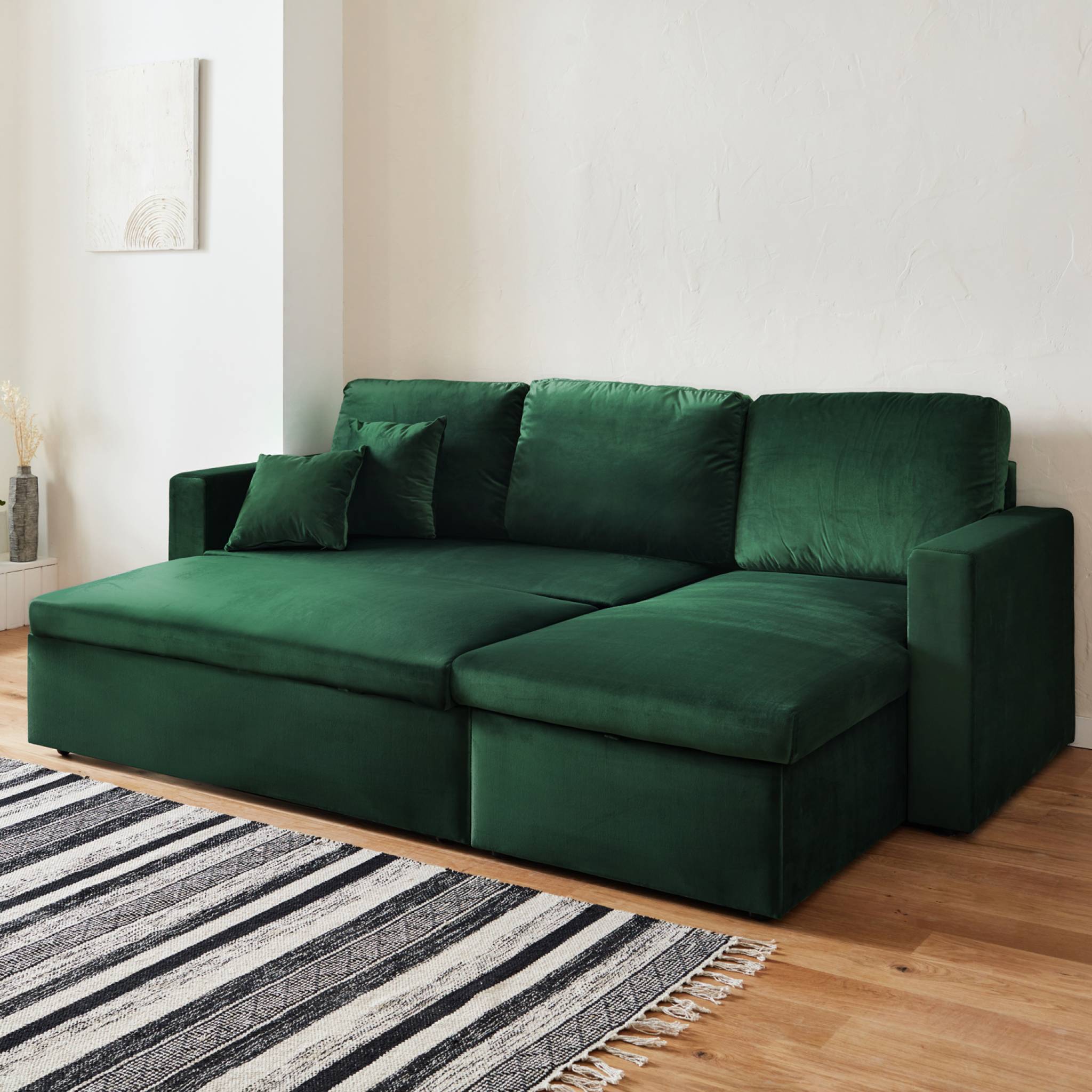 ida-velours - Canapé convertible Vert - Vue supplémentaire 2