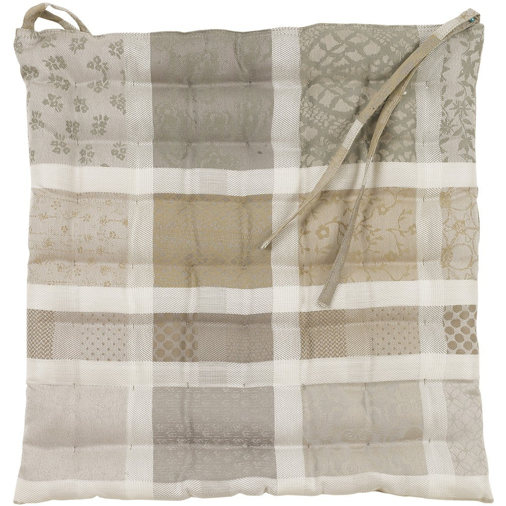 Galette de chaise enduit imperméable  gris 38X38
