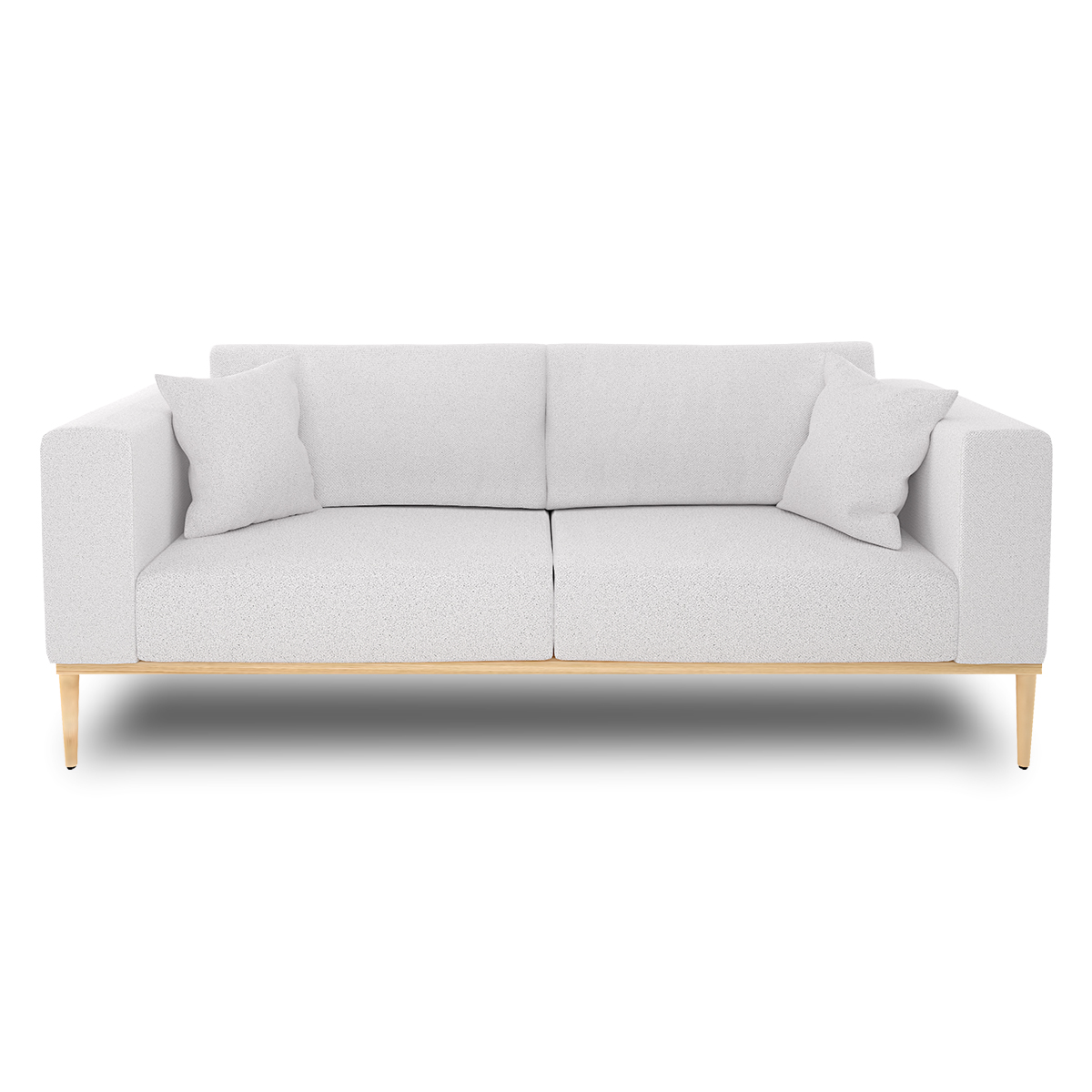 Canapé droit 3 places Beige Velours Contemporain Confort Promotion