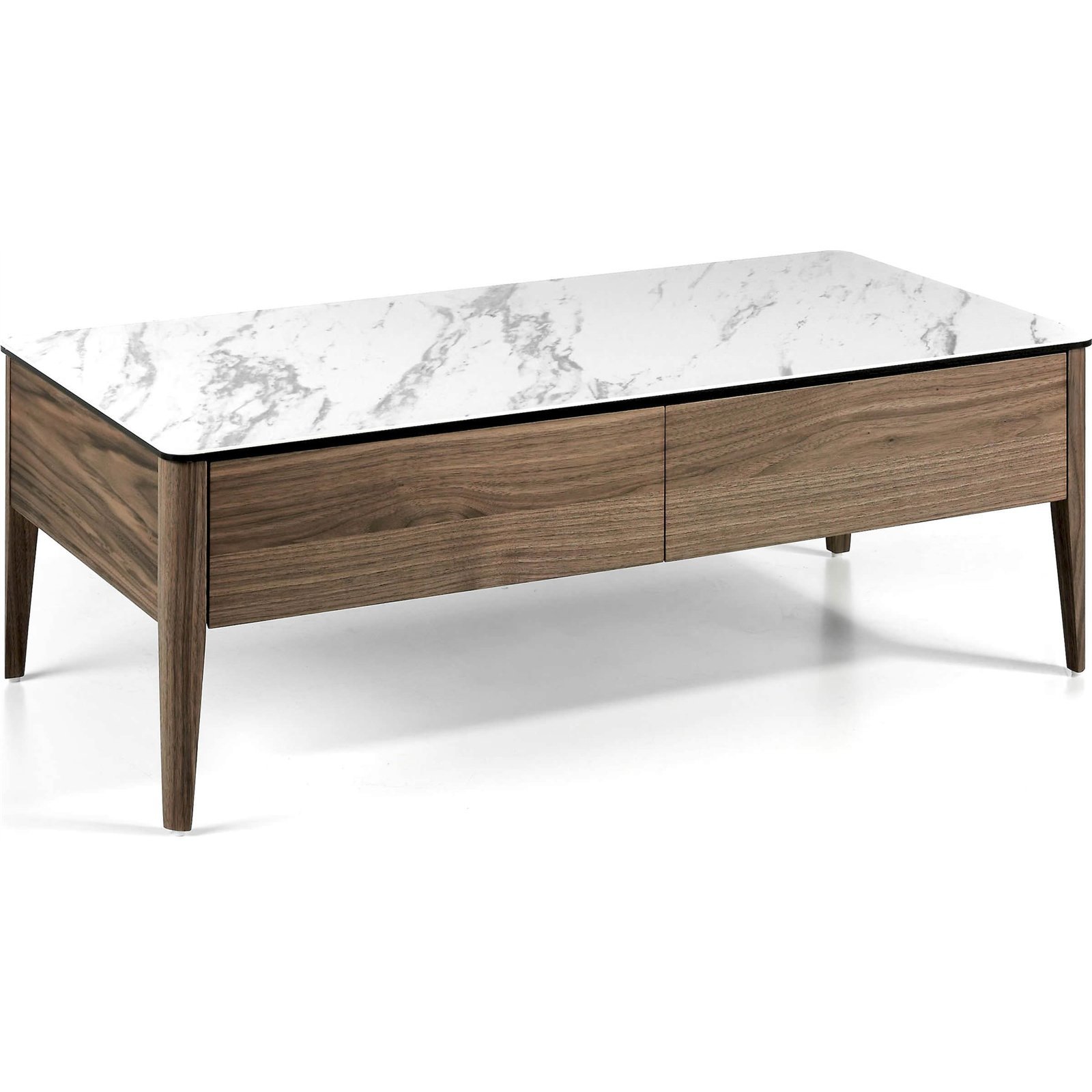 Table basse Marbre Bois foncé