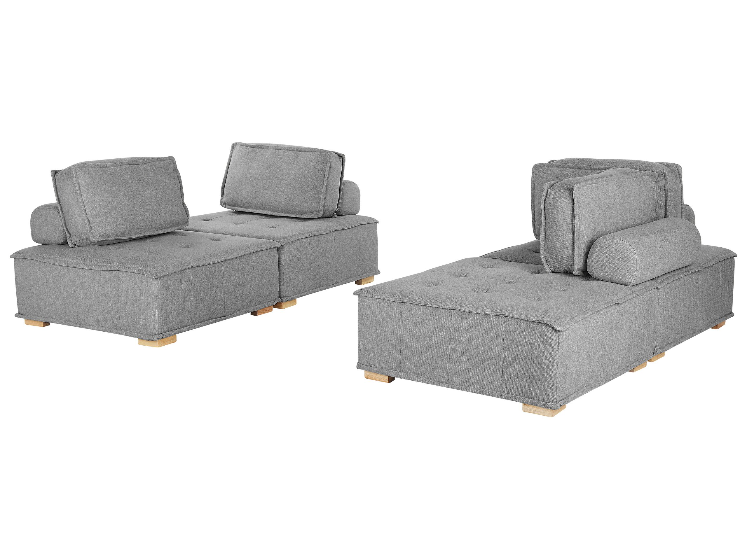 Canapé modulable 4 places Gris Tissu Moderne Confort