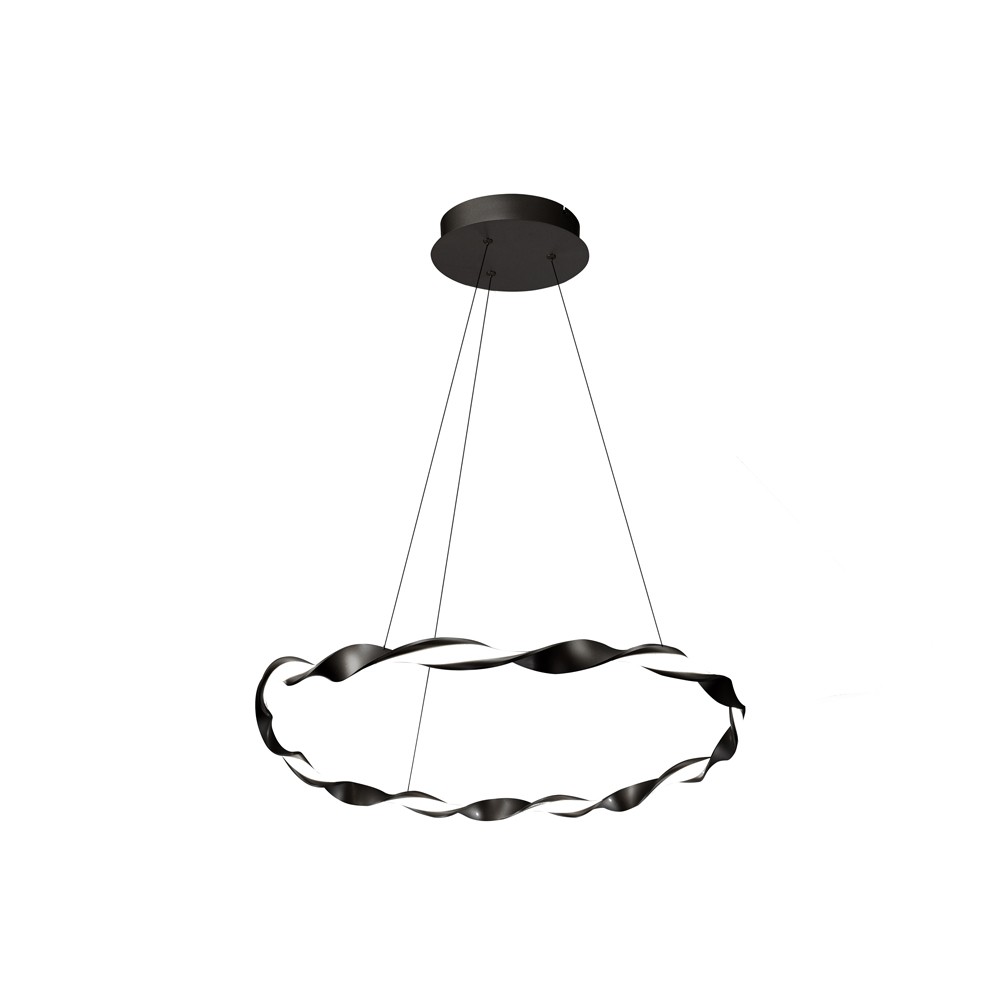 suspension minimaliste et élégant en forme d'anneau noir ø51 cm