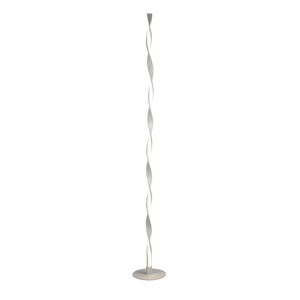 lampadaire led stylisé blanc avec courbes en aluminium et acrylique