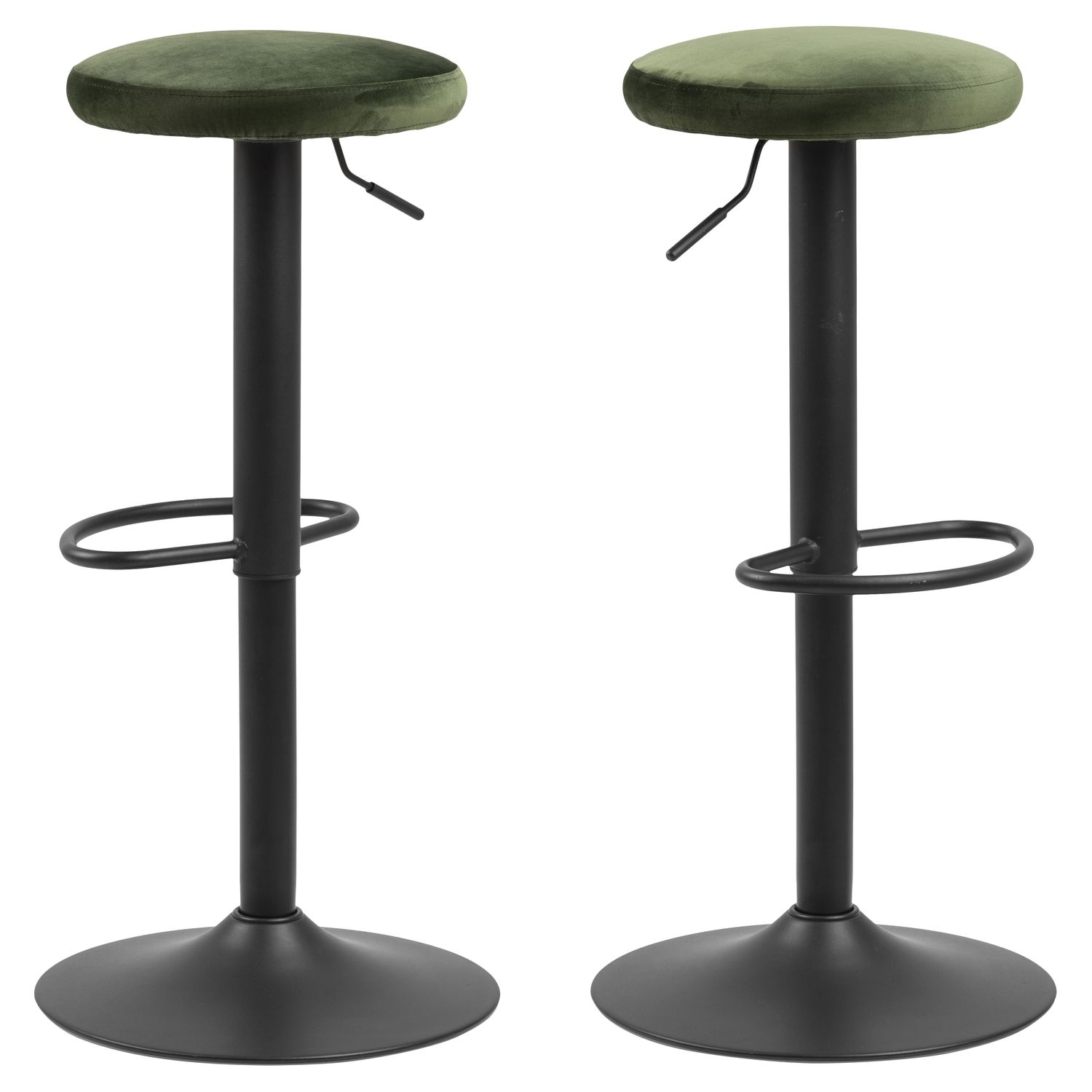 Lot de 2 tabourets de bar avec repose pieds et hauteur réglable