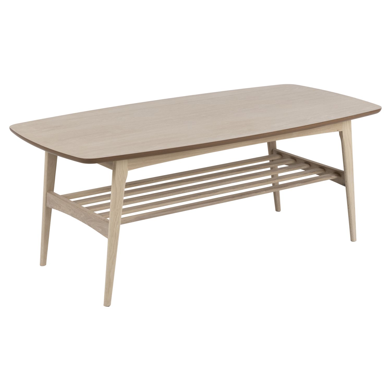 Table basse en mdf avec une étagère de rangement beige