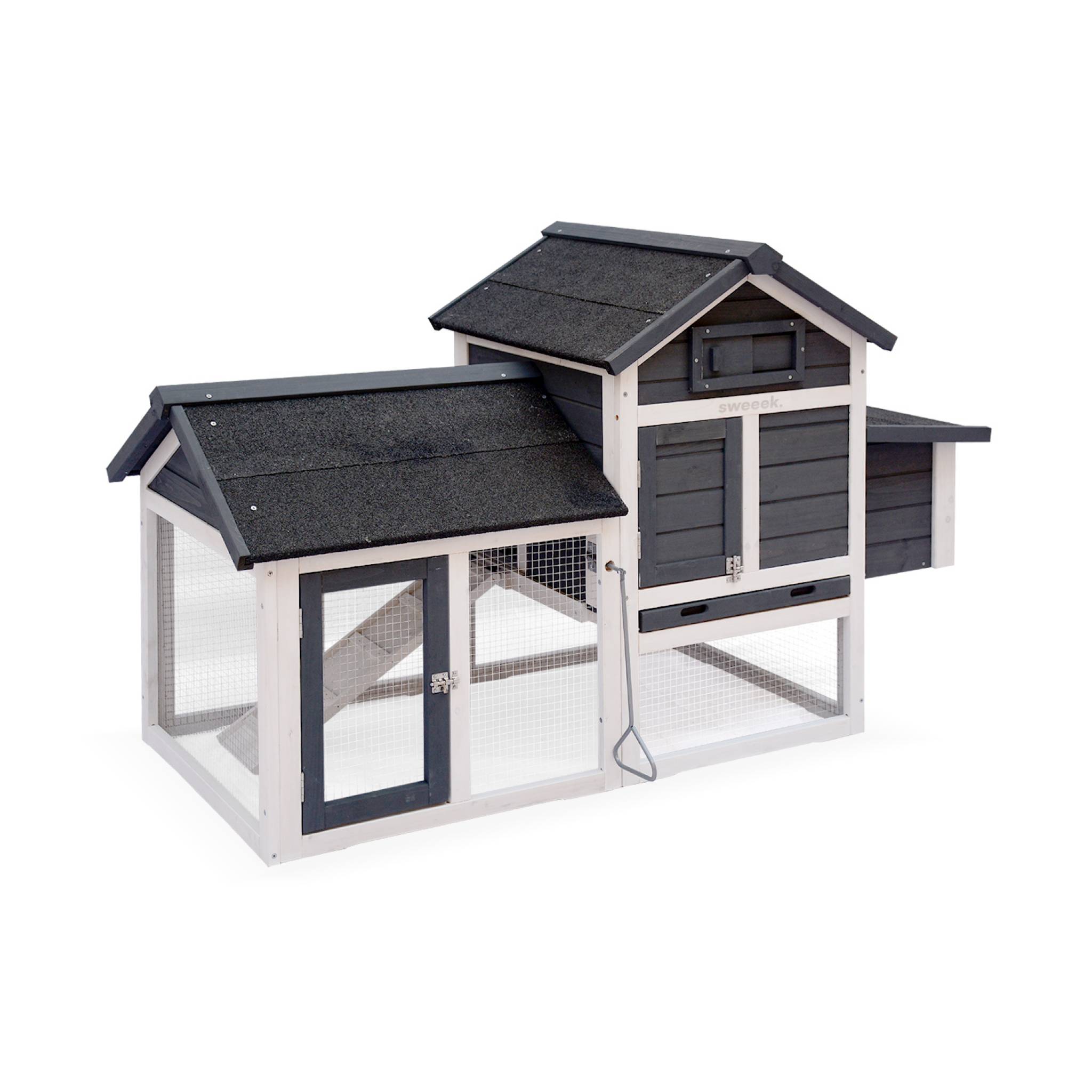 Poulailler en bois anthracite 3 poules