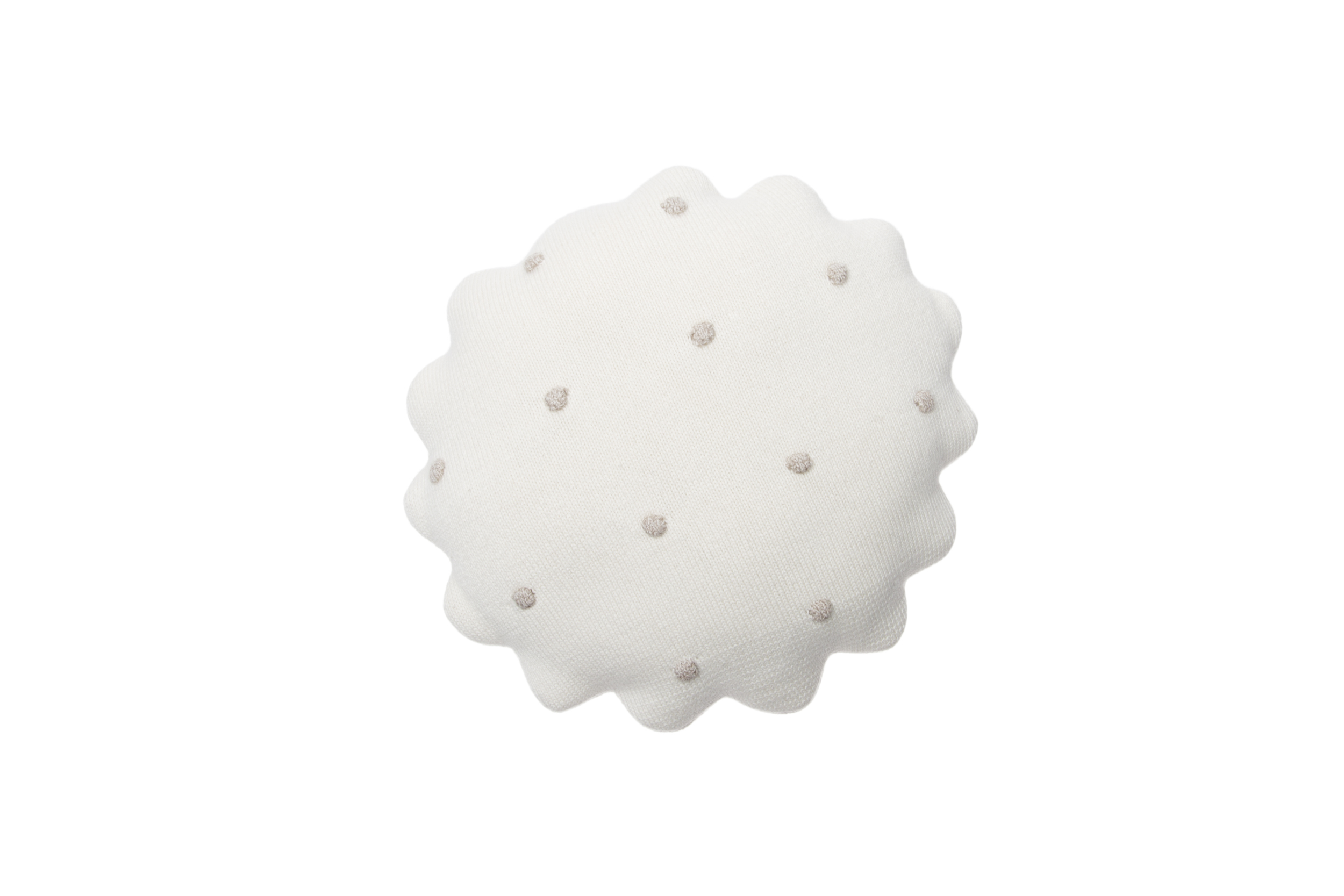 Coussin biscuit de coton blanc 25x25