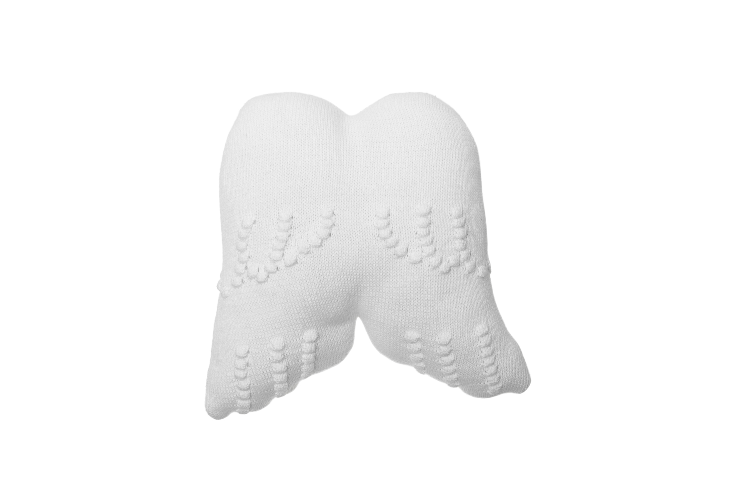 Coussin ailes en coton blanc 25x25