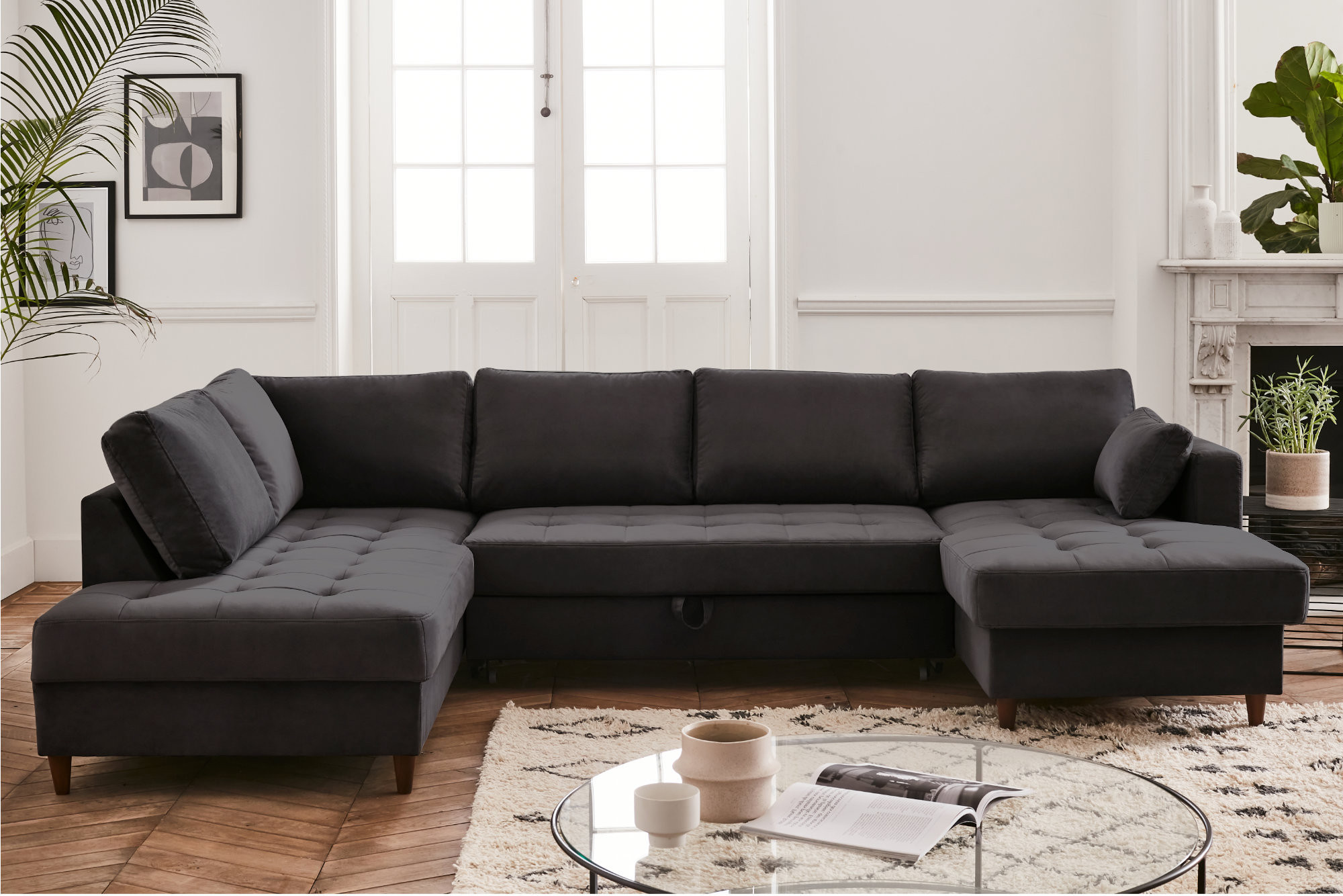 anna - Canapé velours Gris - Vue supplémentaire 2