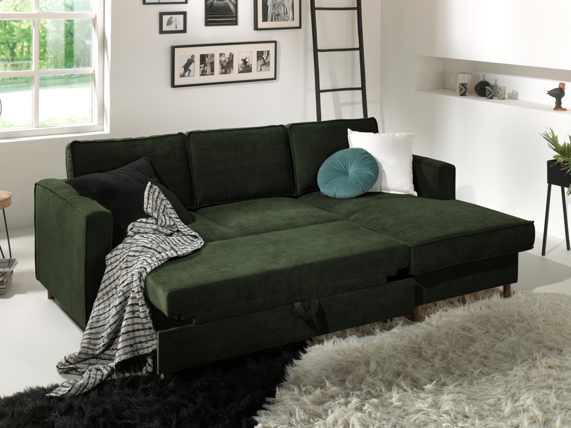 jake - Canapé velours côtelé Vert - Vue supplémentaire 2