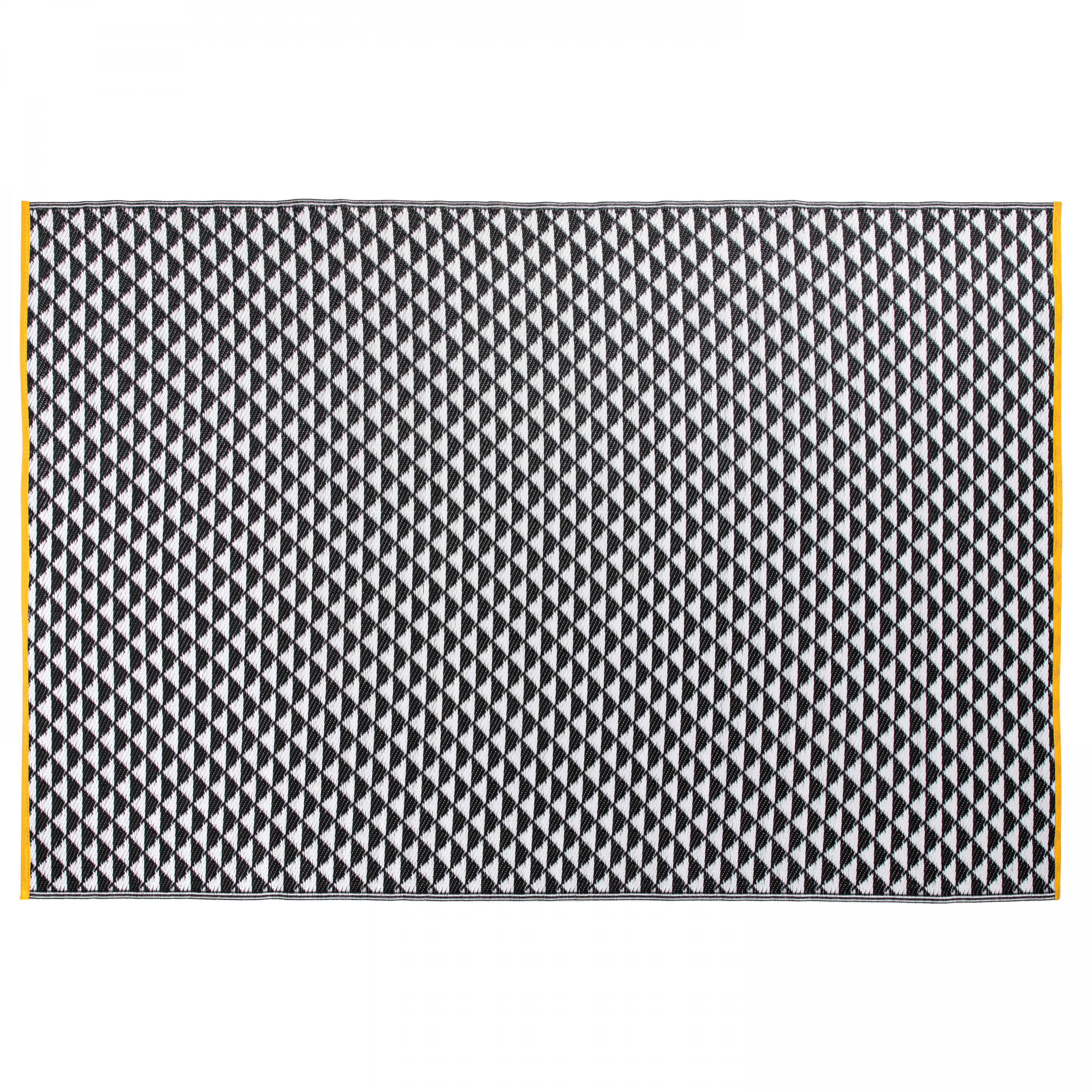 Tapis d'extérieur polypropylène noir 180 x 120 cm