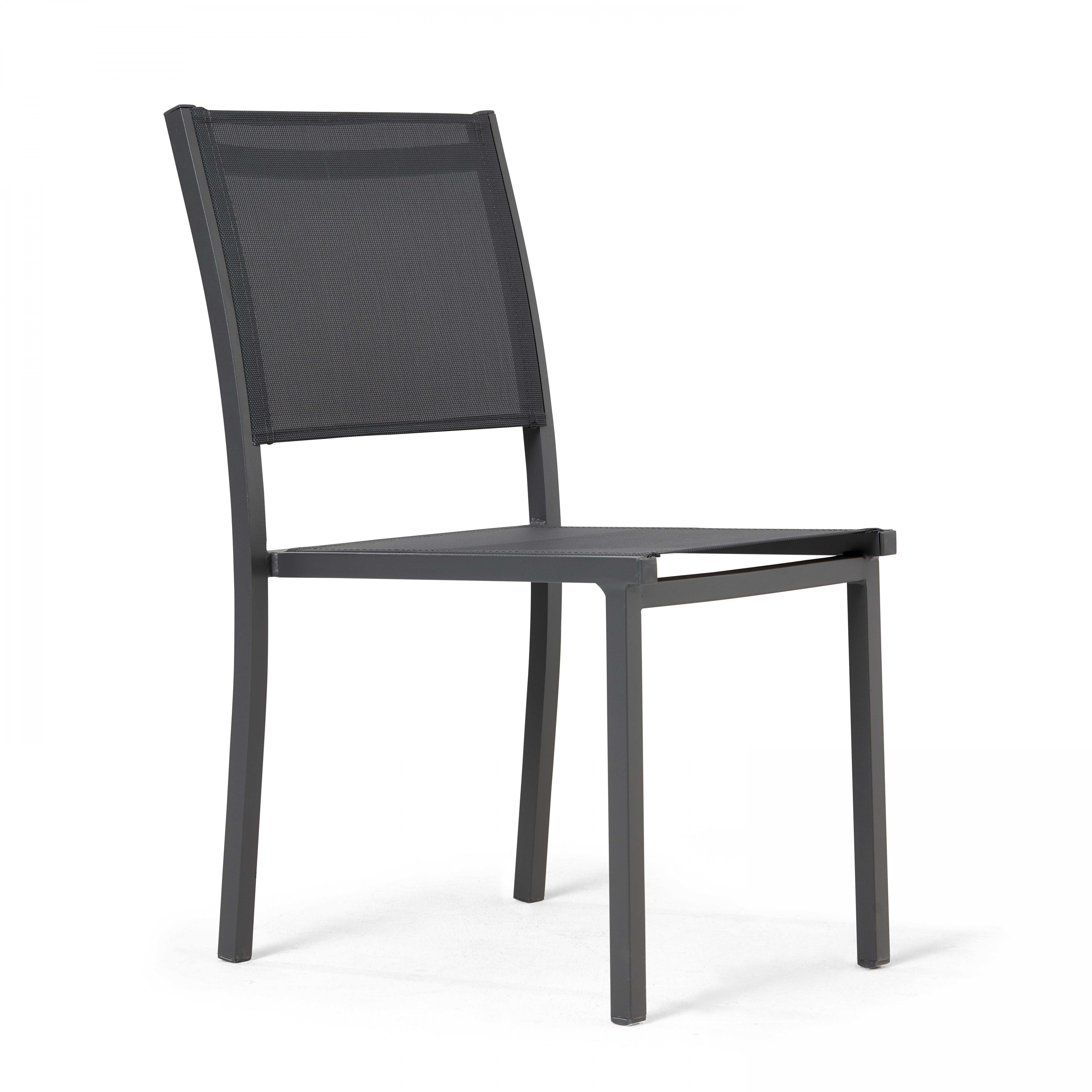 Chaise de jardin aluminium et textilène gris