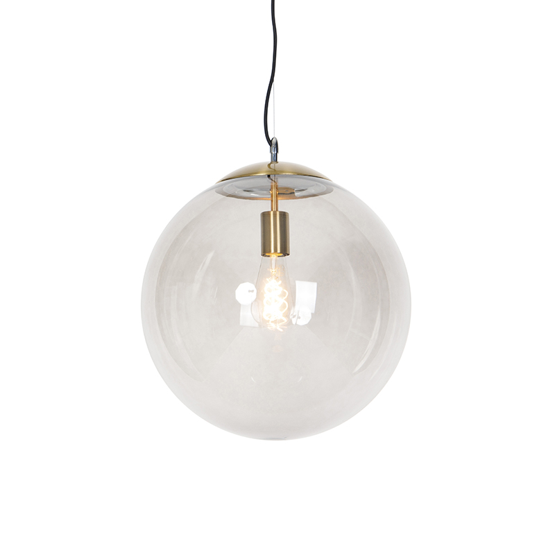 Suspension en verre doré/laiton