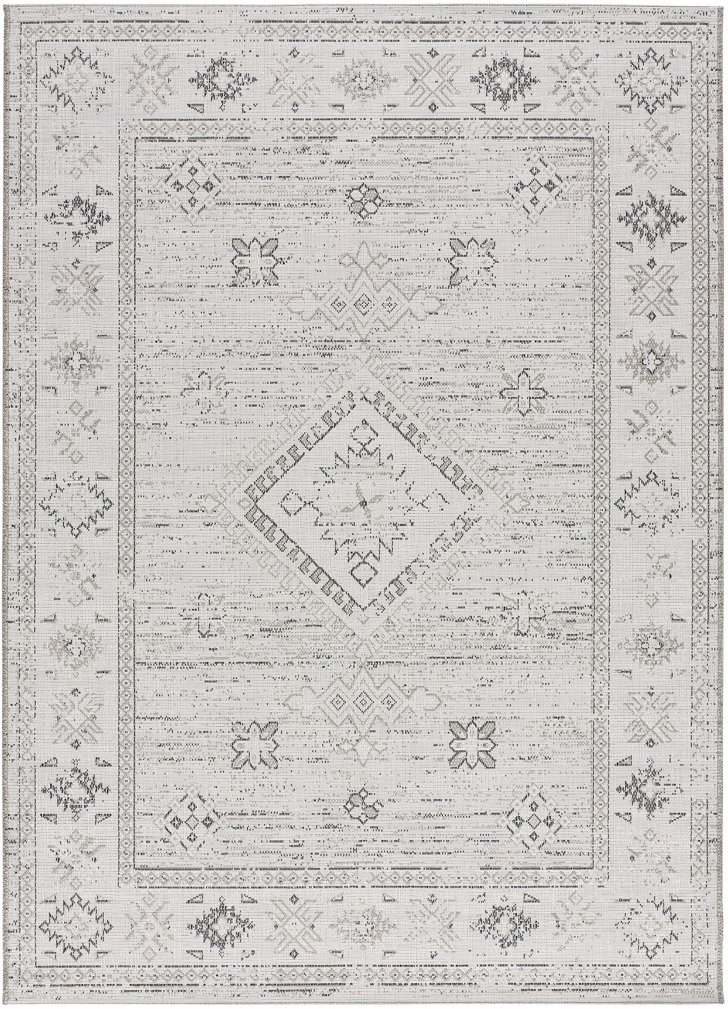 Tapis d'extérieur gris d'inspiration vintage, 77x150 cm