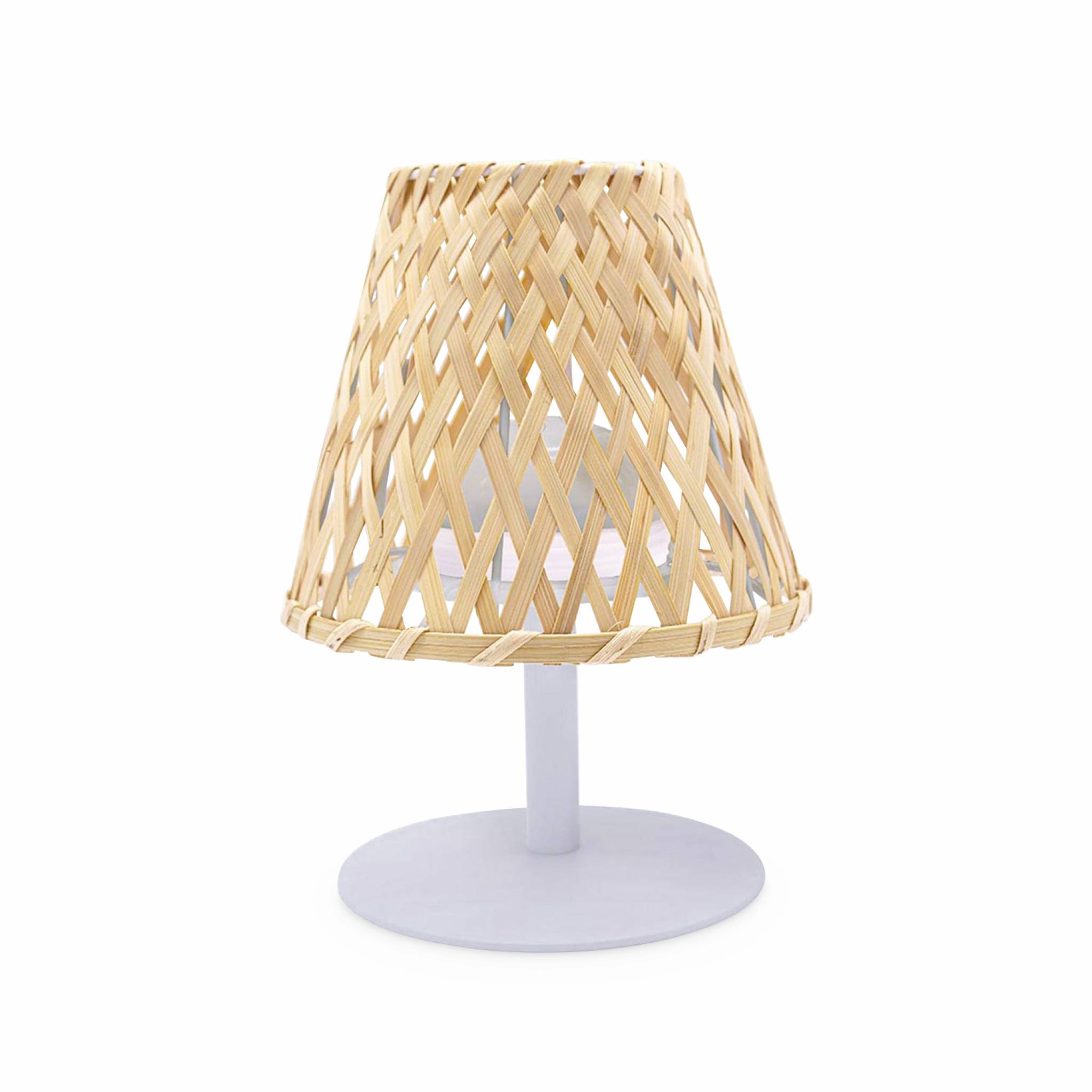 Lampe de table nomade sans fil bambou naturel