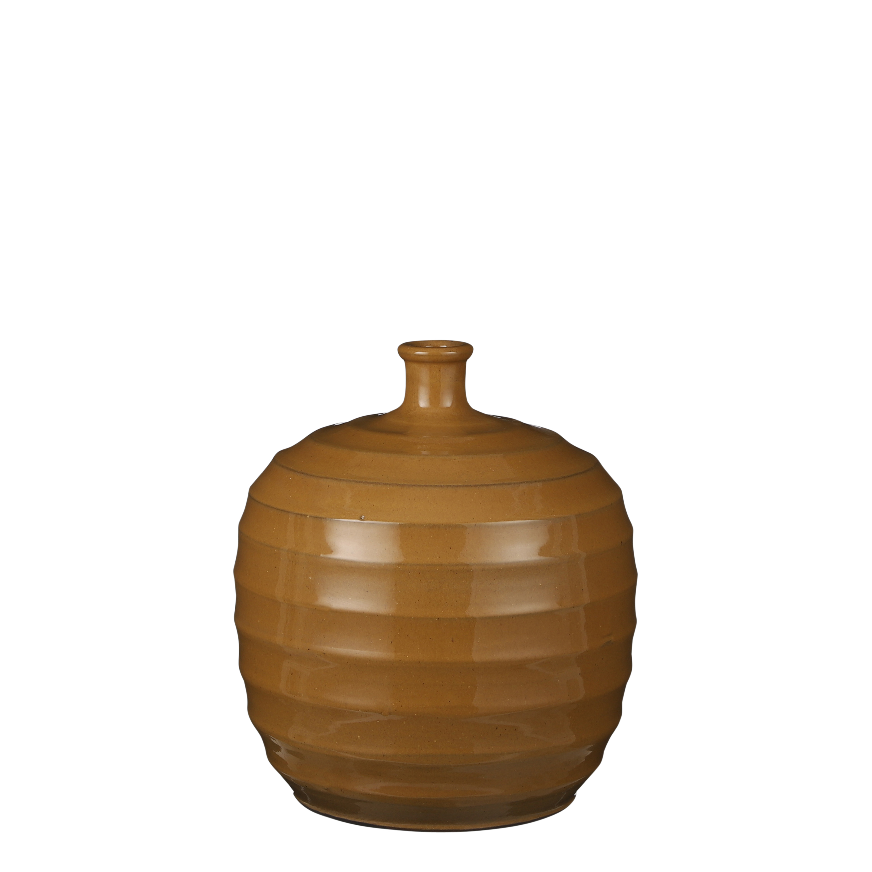 Vase bouteille en terre cuite ocre H30