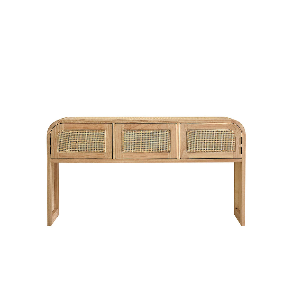 Console en mindi massif et cannage